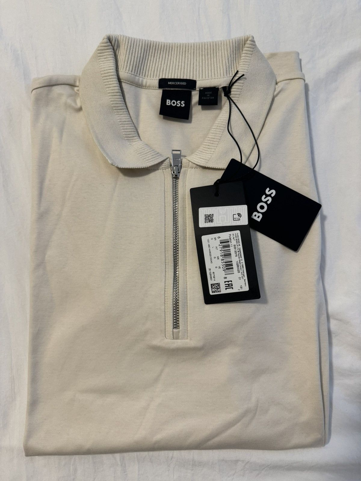 Hugo Boss Mercerised Slim Fit Polo Zip Size US L / EU 52-54 / 3 - 1 Thumbnail