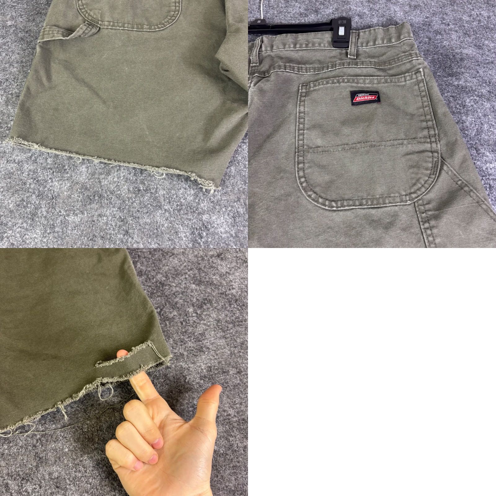 Dickies Dickies Carpenter Shorts Mens 38 Olive Green Canvas Distressed Cargo Pocket Zip Size US 38 / EU 54 - 8 Thumbnail