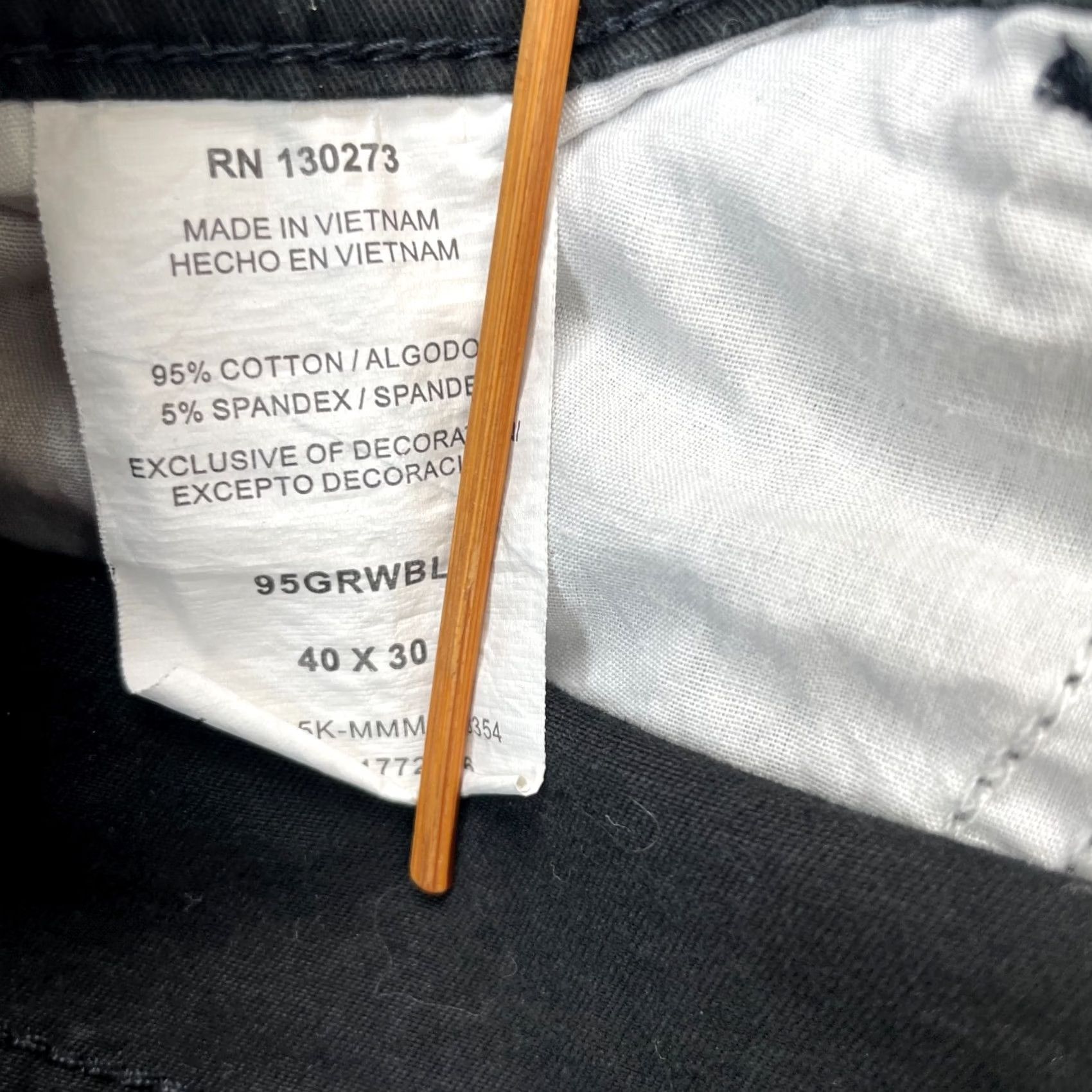 Wrangler VINTAGE Wrangler Pants Mens 40x30 Black Chino Cotton Stretch Straight Fit Dark Wash Size US 40 / EU 56 - 4 Thumbnail