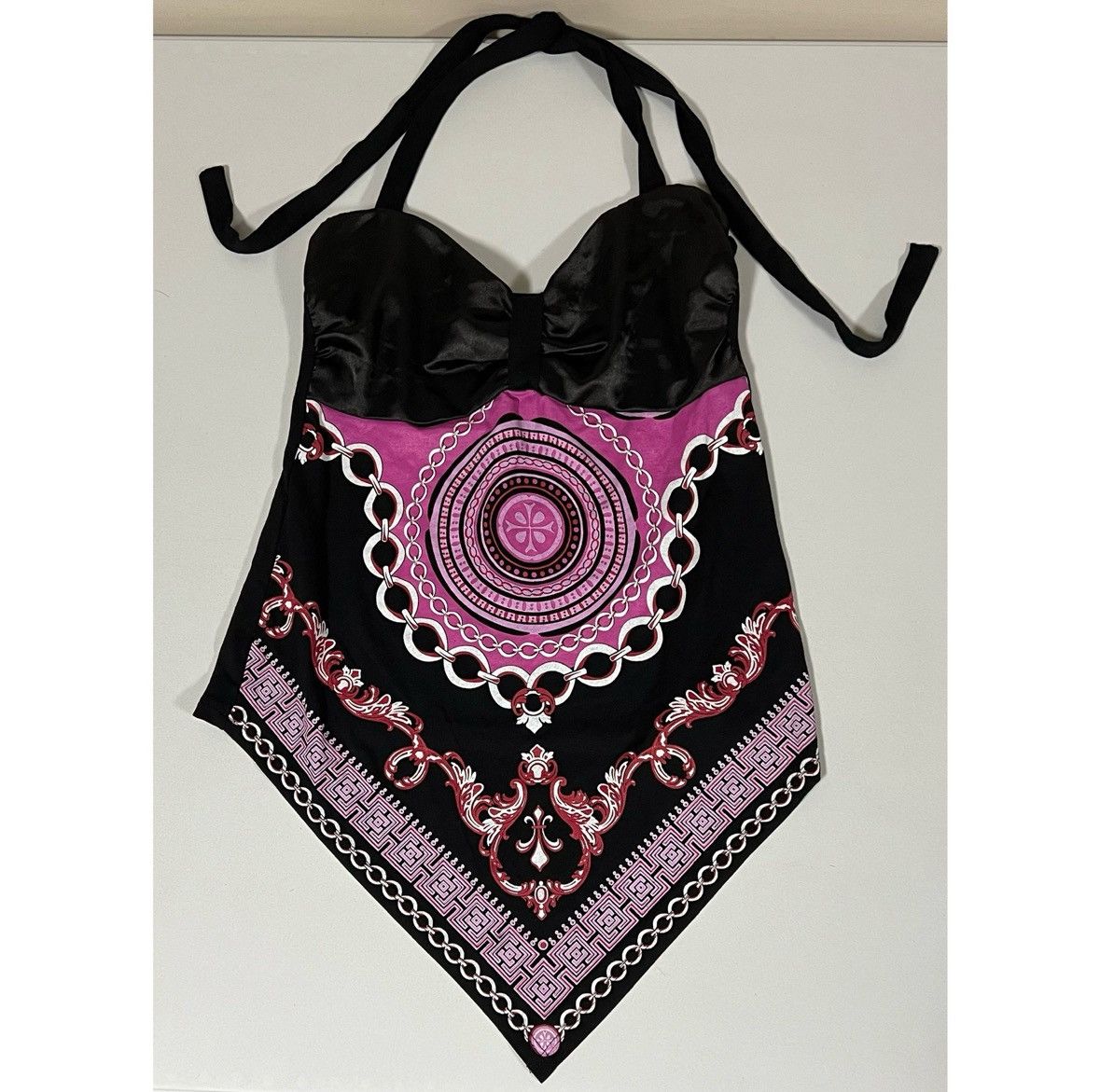 Venus Venus Black Purple Boho Bandana Halter Top Shirt Blouse XS💜✨ Size XS / US 0-2 / IT 36-38 - 1 Thumbnail