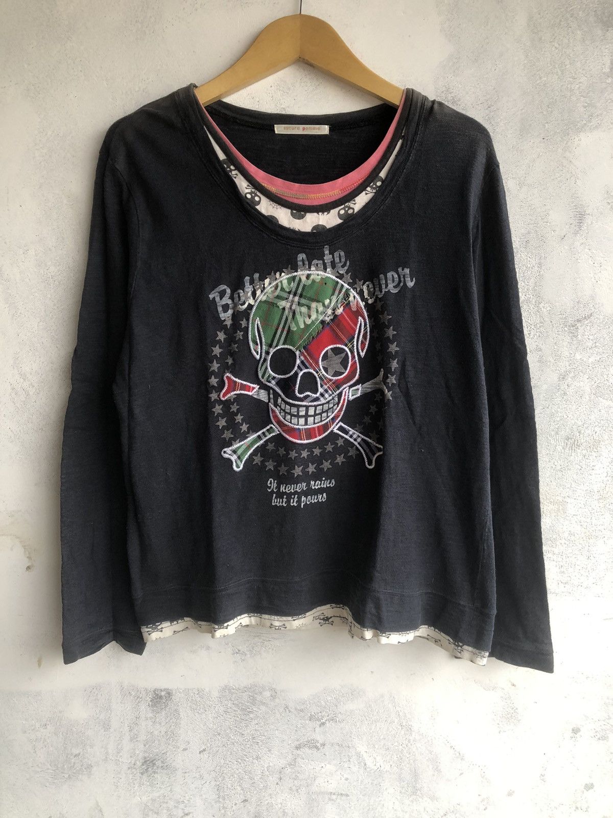 Beauty Beast Japan Poem Skull Double Layer Rock Punk Style Size US M / EU 48-50 / 2 - 1 Thumbnail