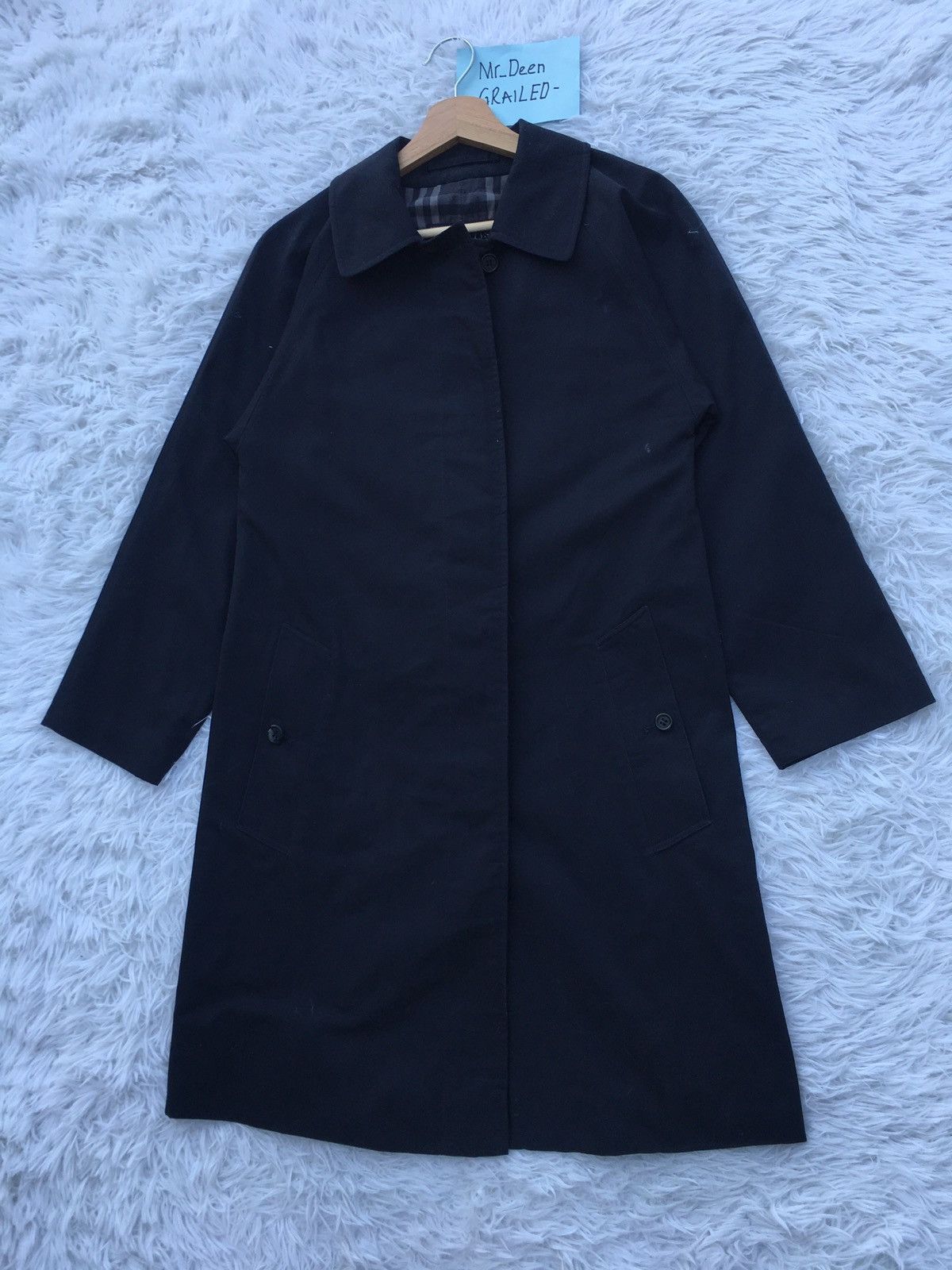 Burberry Rare Vintage Blueberry Long Coat Checkered Size S / US 4 / IT 40 - 6 Thumbnail