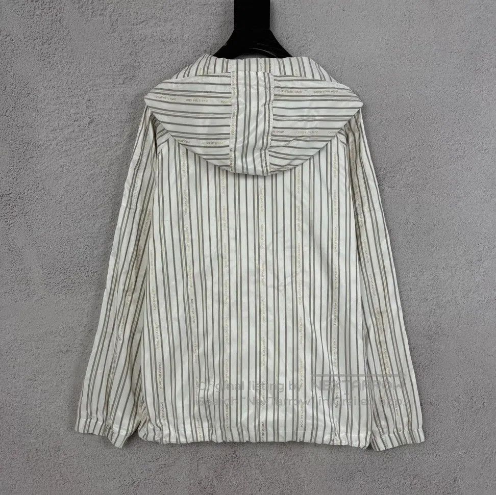 Dior Dior Half-zipper silk blend striped hooded thick jacket Size US S / EU 44-46 / 1 - 2 Thumbnail