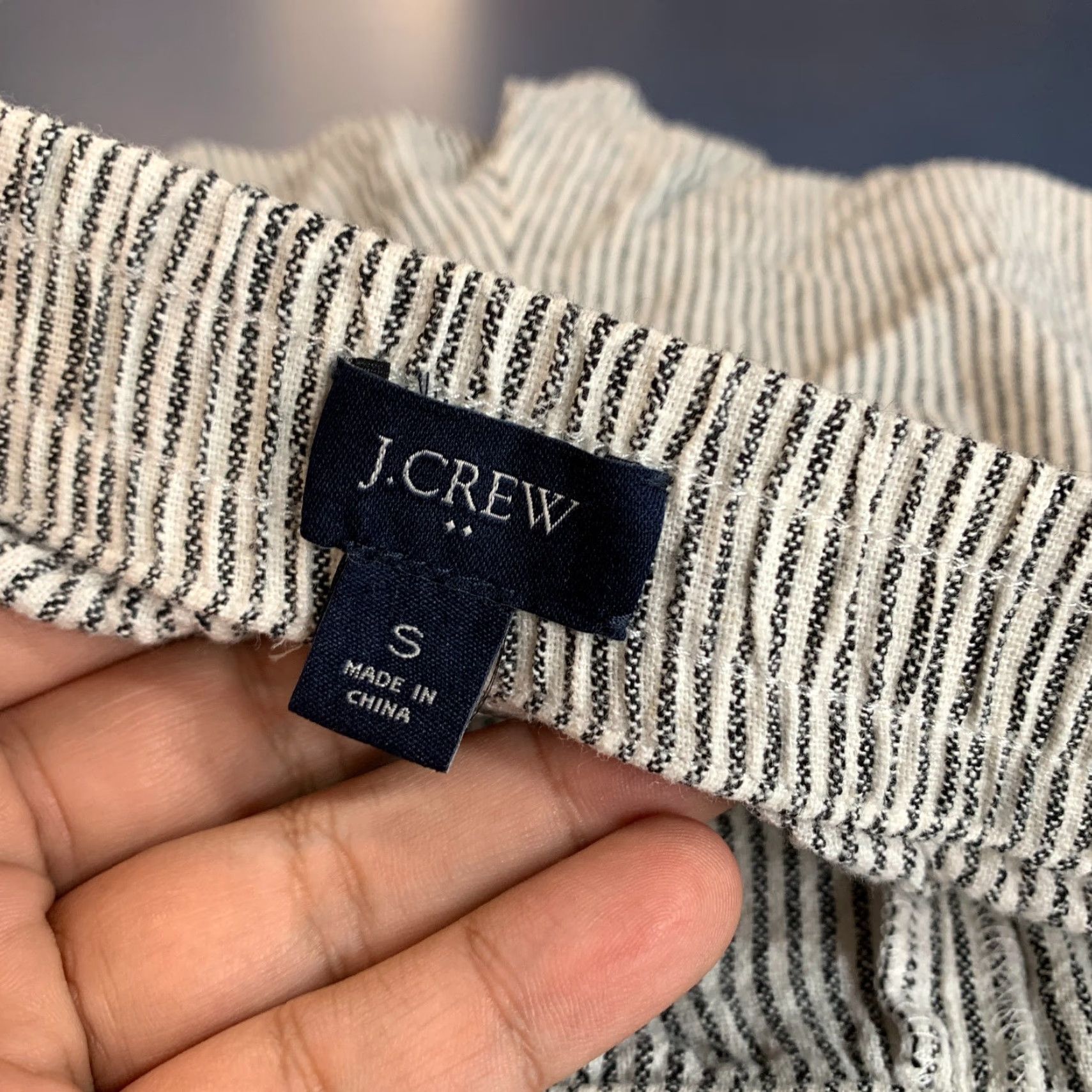 J.Crew J.CREW Women's Linen Striped Shorts Size S 30" White Black Chino Casual Summer Size 28" / US 6 / IT 42 - 3 Thumbnail
