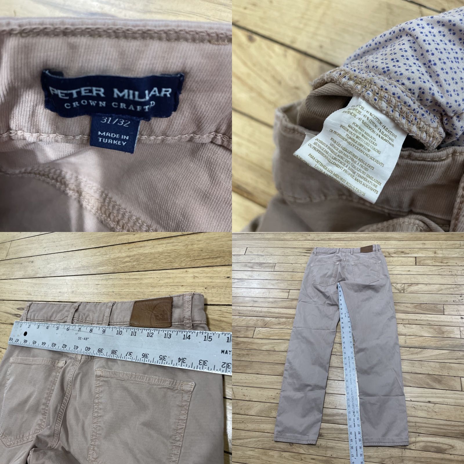 Peter Millar VINTAGE Peter Millar Crown Crafted Pants 31/32 Brown Khaki Stretch Chino Capsule 30x30 Size US 30 / EU 46 - 8 Thumbnail