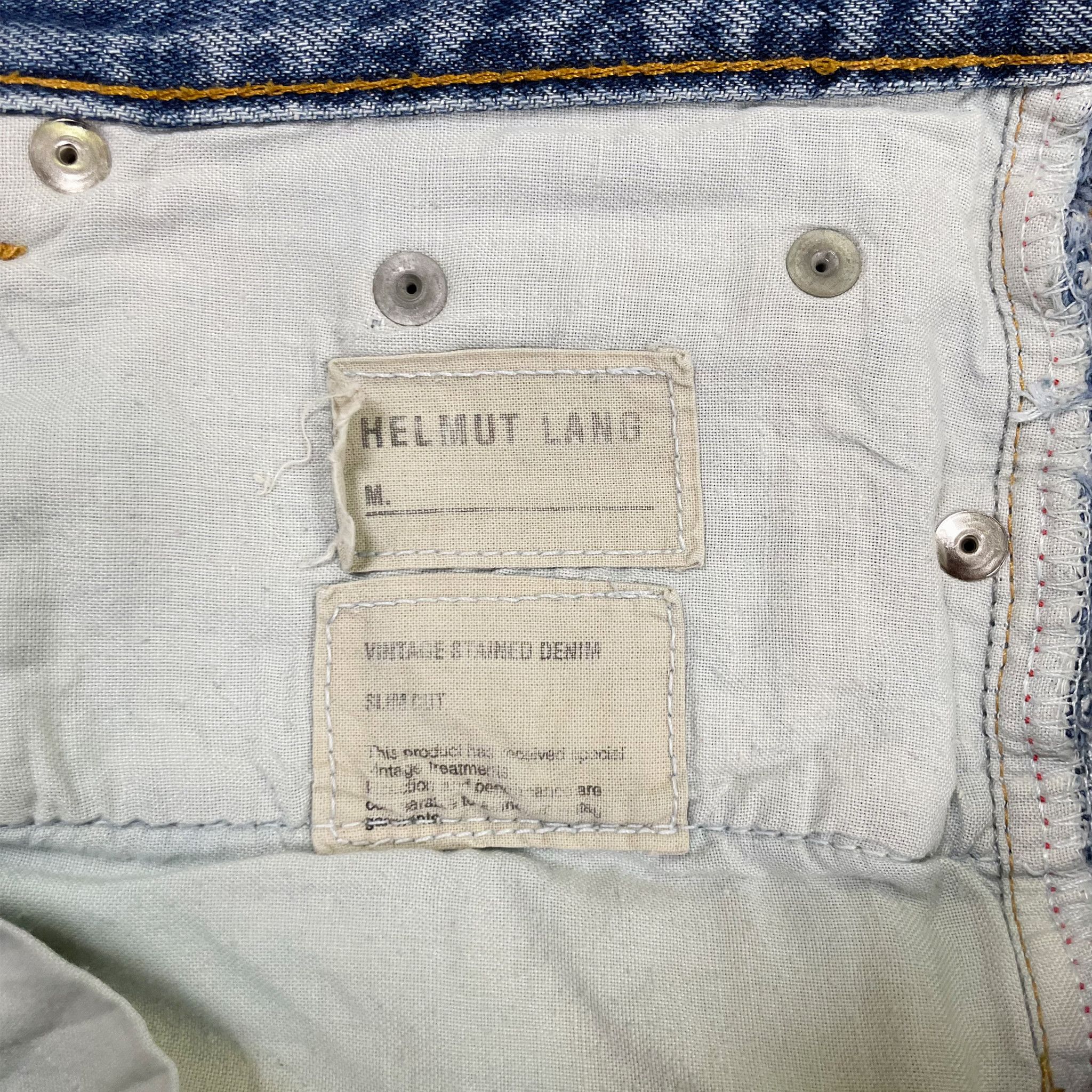 Helmut Lang Archive Helmut Lang Vintage Stained Denim Light Blue Jeans Size US 29 - 2 Thumbnail