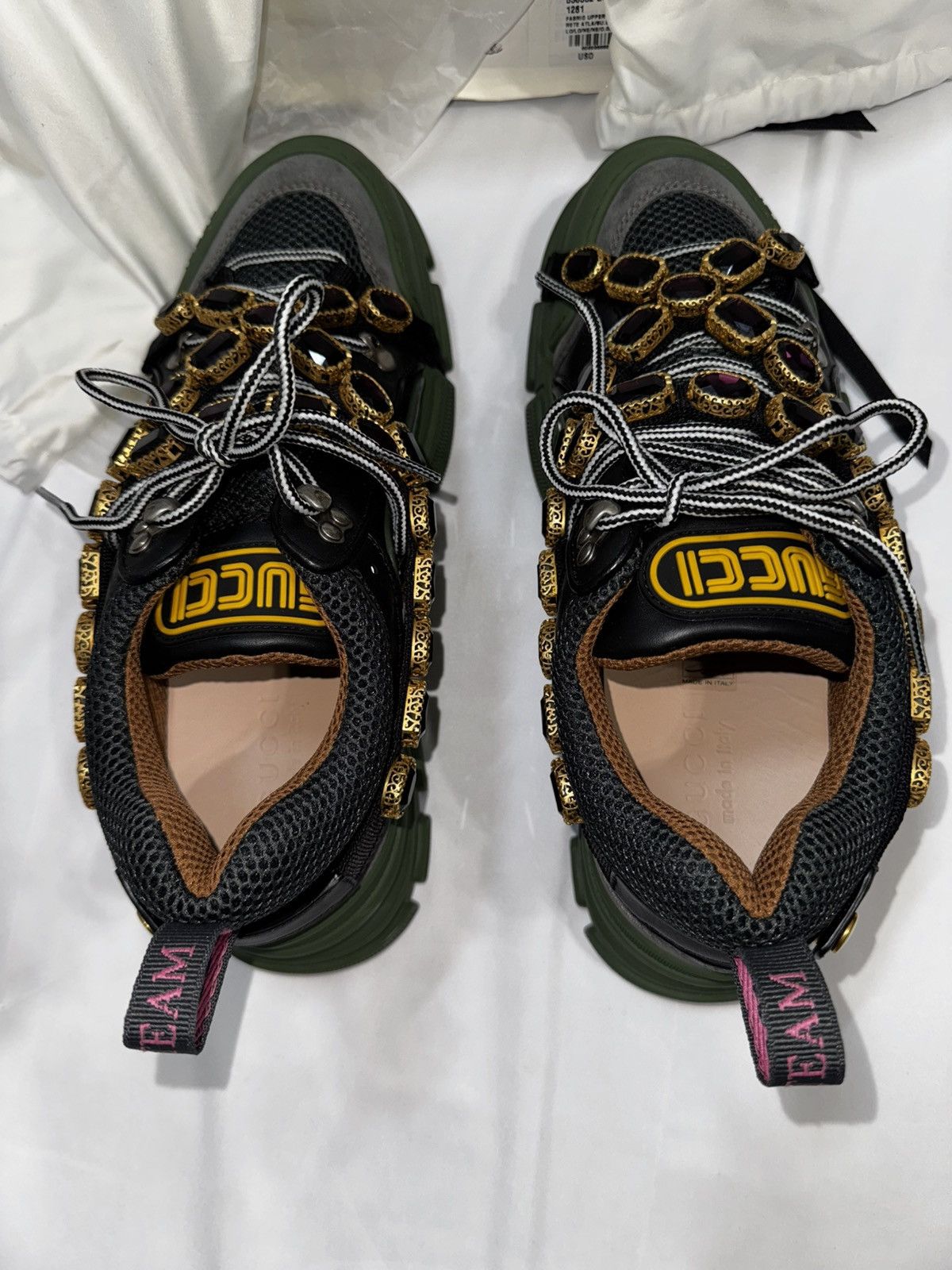 Gucci Gucci Flashtrek SEGA Green Removable Crystal shoes Size US 9 / EU 42 - 4 Thumbnail