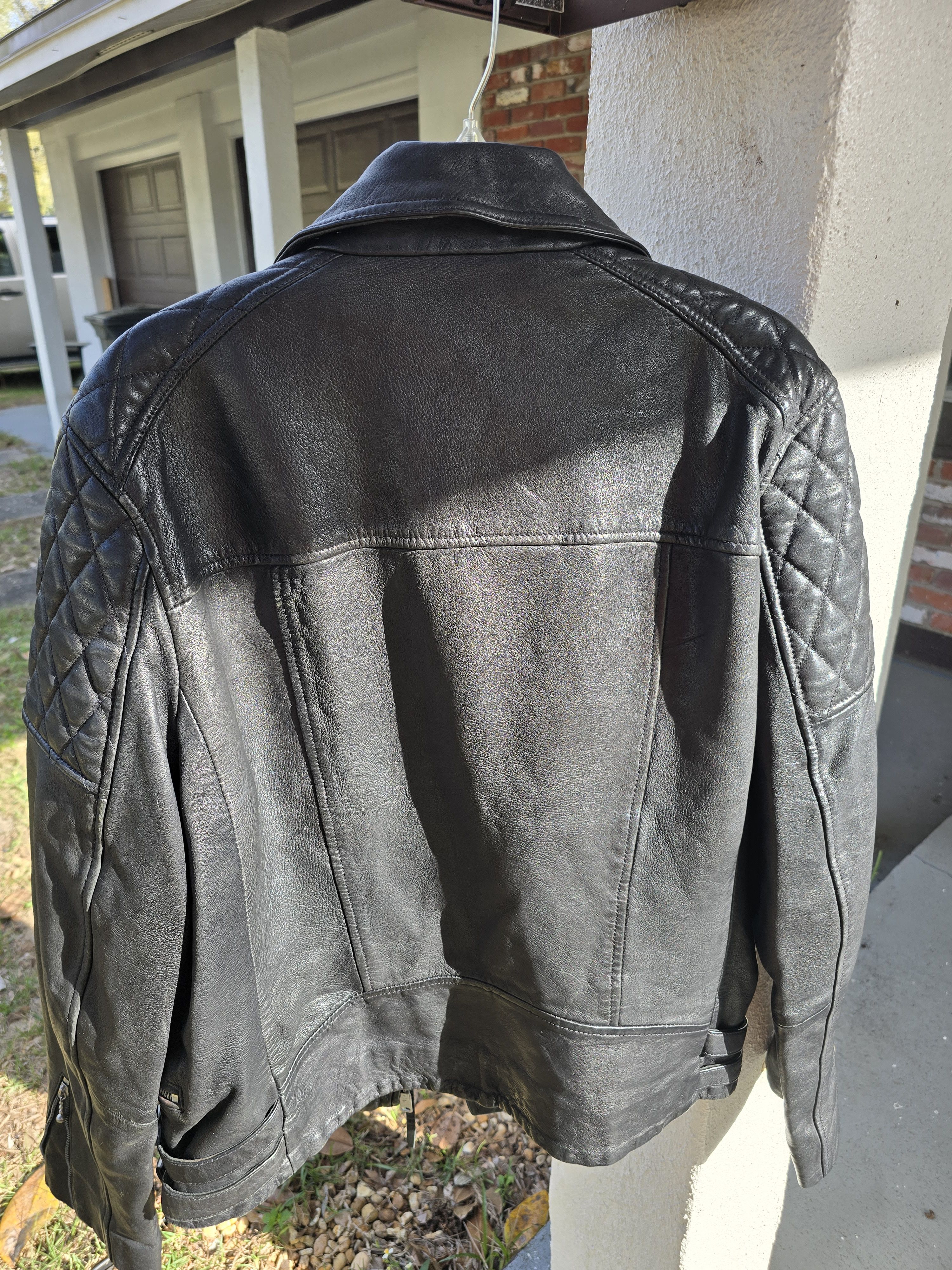 Allsaints ARCHIVE ROCKSTAR Japanese Leather Motorcycle Jacket Size US XL / EU 56 / 4 - 4 Thumbnail