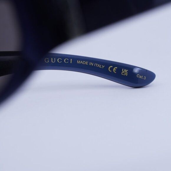Gucci Gucci GG1574S 003 Sunglasses Blue Rectangle Frame, Grey Size ONE SIZE - 7 Thumbnail