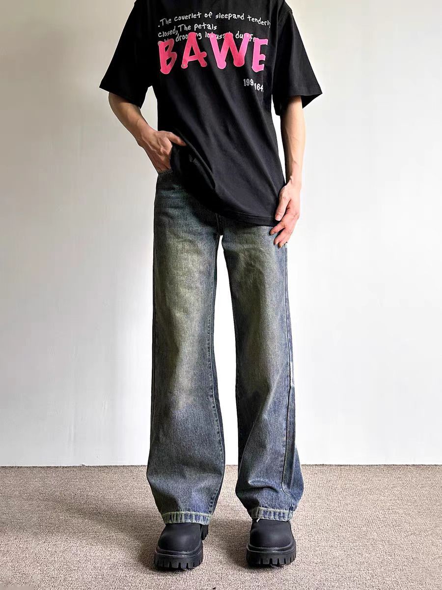 Japanese Brand × Jean Washed casual straight-leg vintage high street jeans Size US 30 / EU 46 - 1 Thumbnail