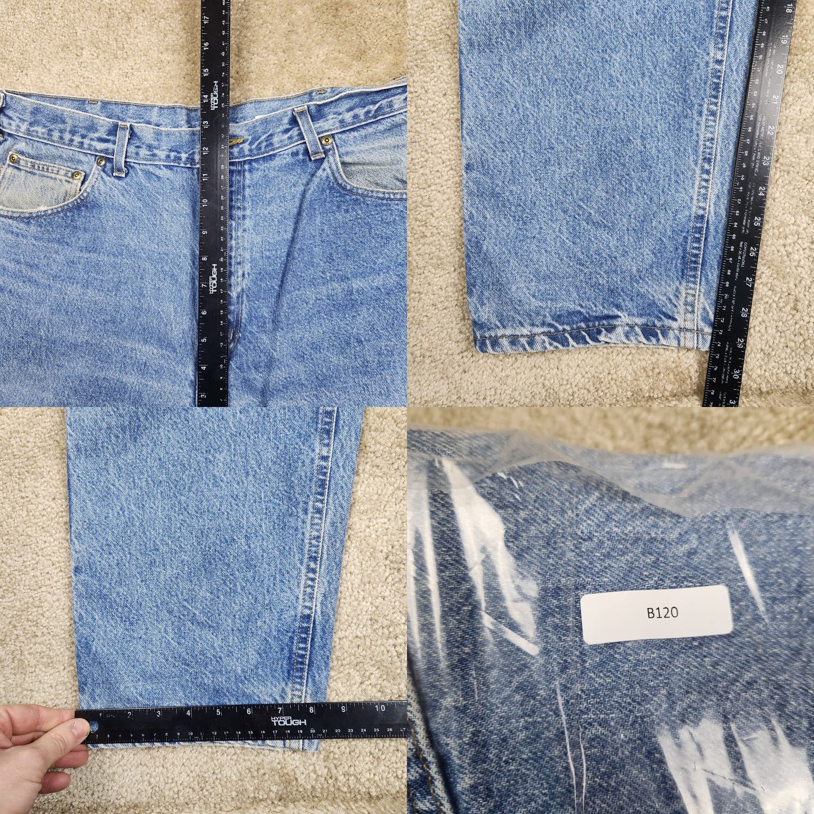 Carhartt Carhartt Vtg B113DST Jeans Mens 38x30 Blue Denim Straight Fit Outdoor Pants B120 Size US 38 / EU 54 - 8 Thumbnail