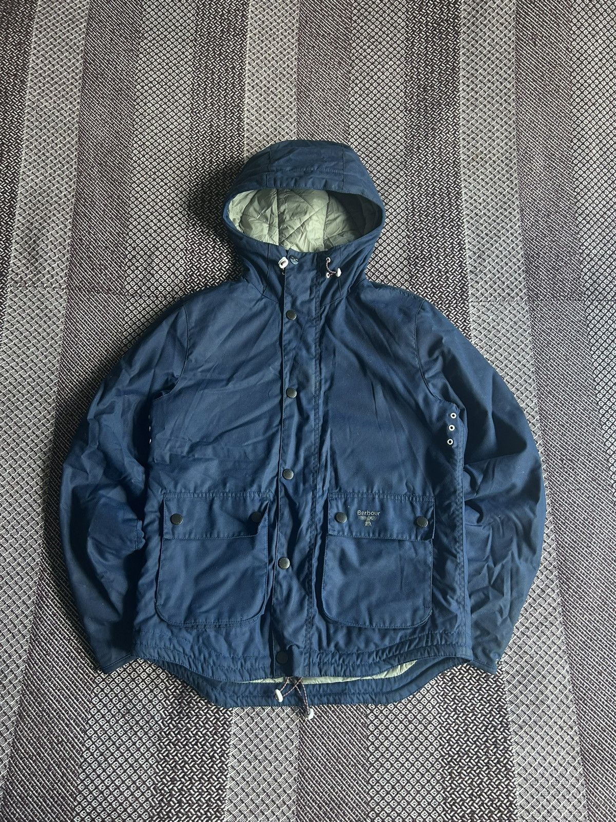 Barbour Beacon Hooded Reelin Jacket Waterproof Size S Rare