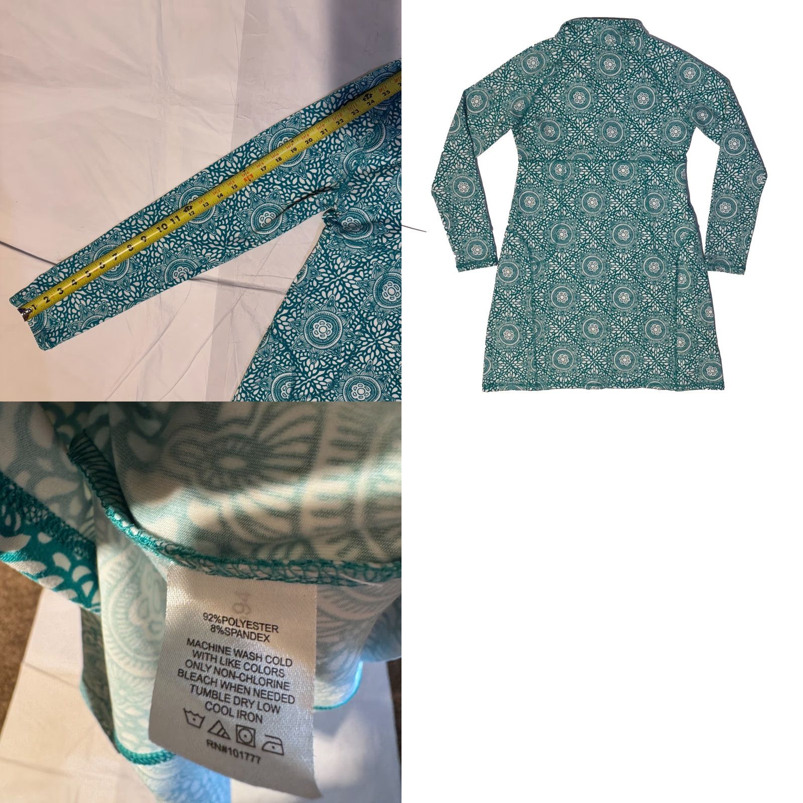 Vintage Soybu Dress Green White Long Sleeve Mock Neck Quarter Zip Sport Women’s Size S Size S / US 4 / IT 40 - 8 Thumbnail