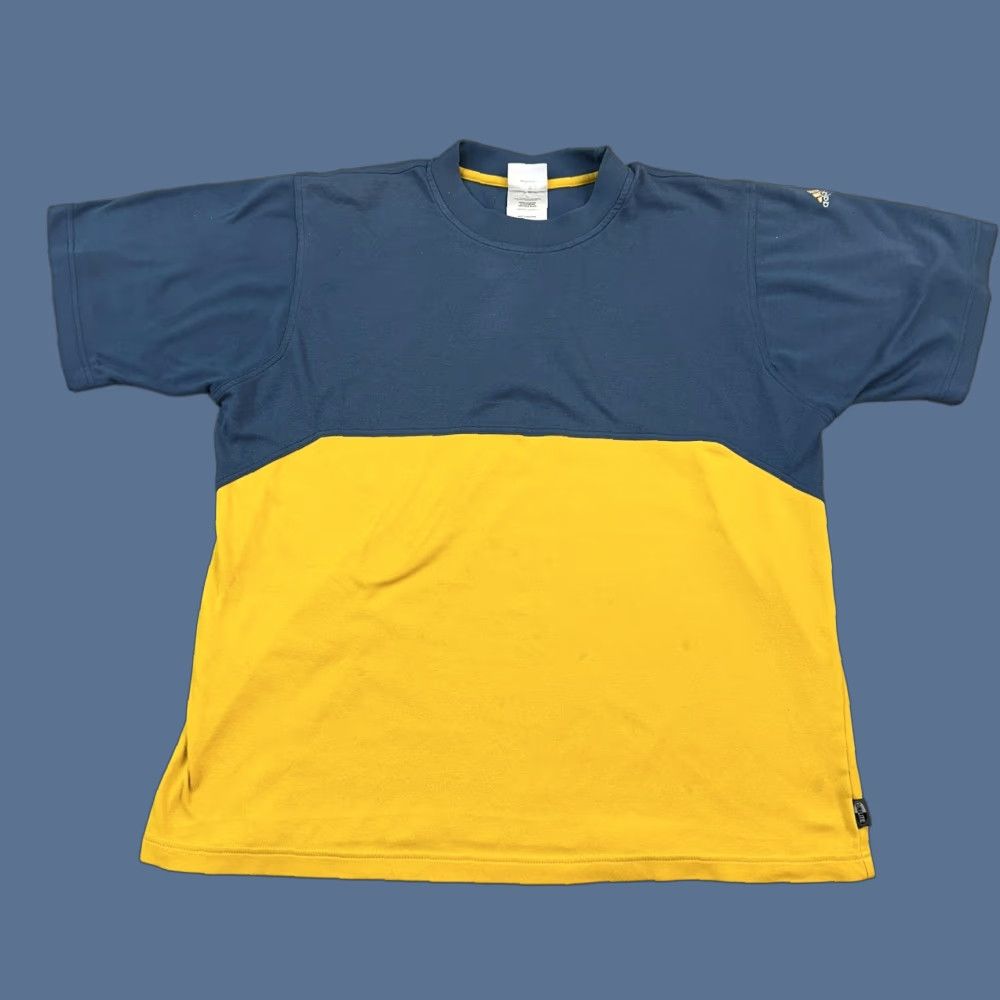 Adidas VINTAGE Adidas Shirt Mens Large Blue Yellow Terry Climalite Short Sleeve Tennis Size US L / EU 52-54 / 3 - 1 Thumbnail