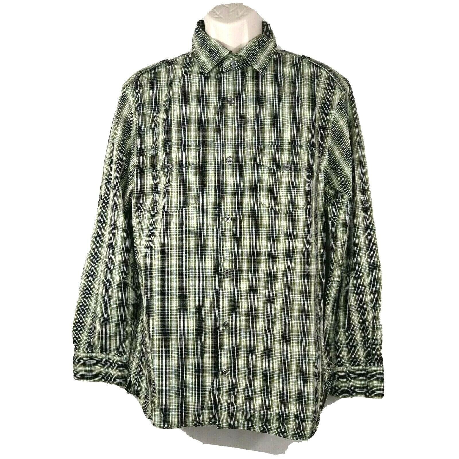 Banana Republic Banana Republic Plaid Button Up Shirt Men Size L 16-16.5 Gre Size US L / EU 52-54 / 3 - 2 Thumbnail