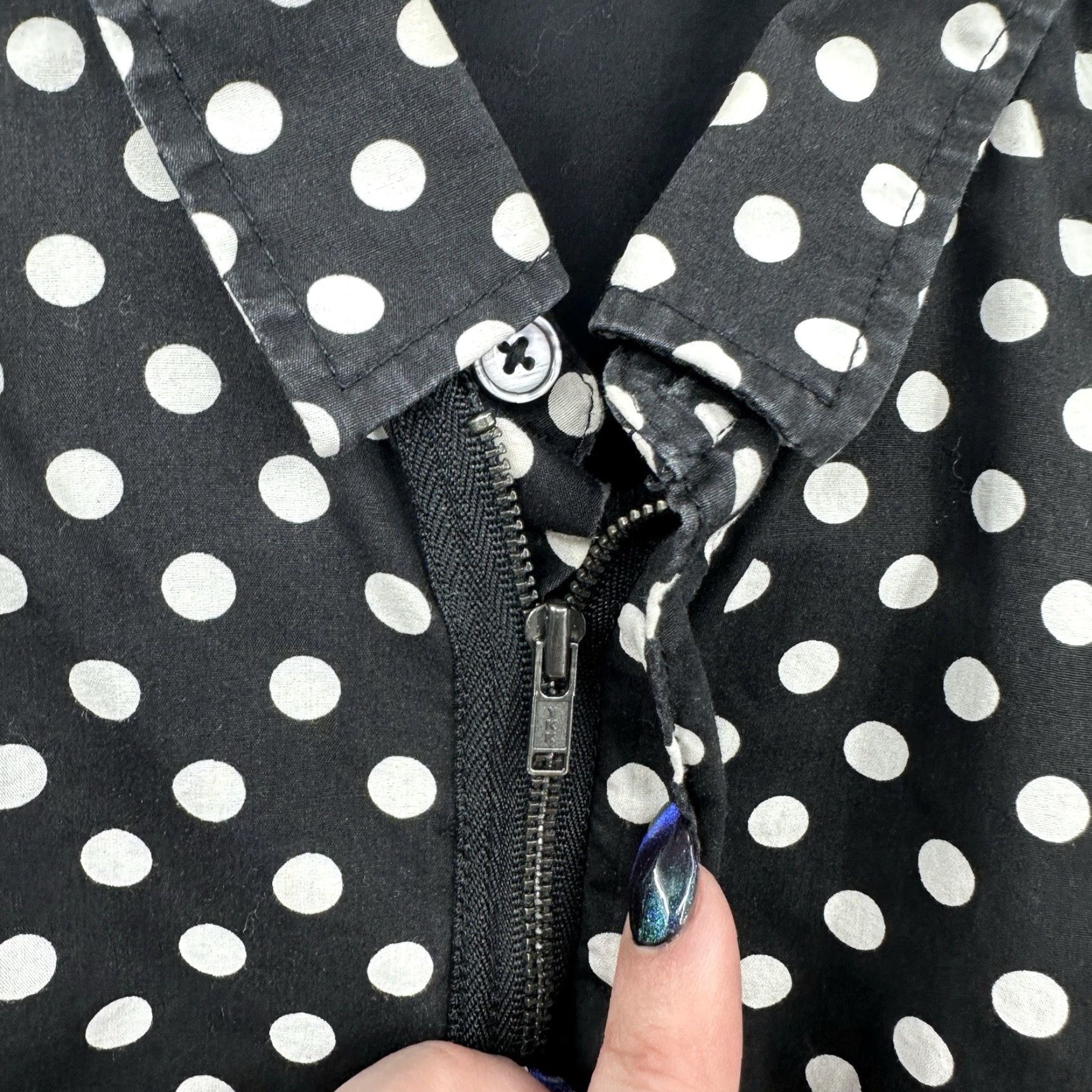 Vintage Five Centimetres Shirt Mens Large Polka Dot Zip Front Shirt Collared Size US L / EU 52-54 / 3 - 6 Thumbnail