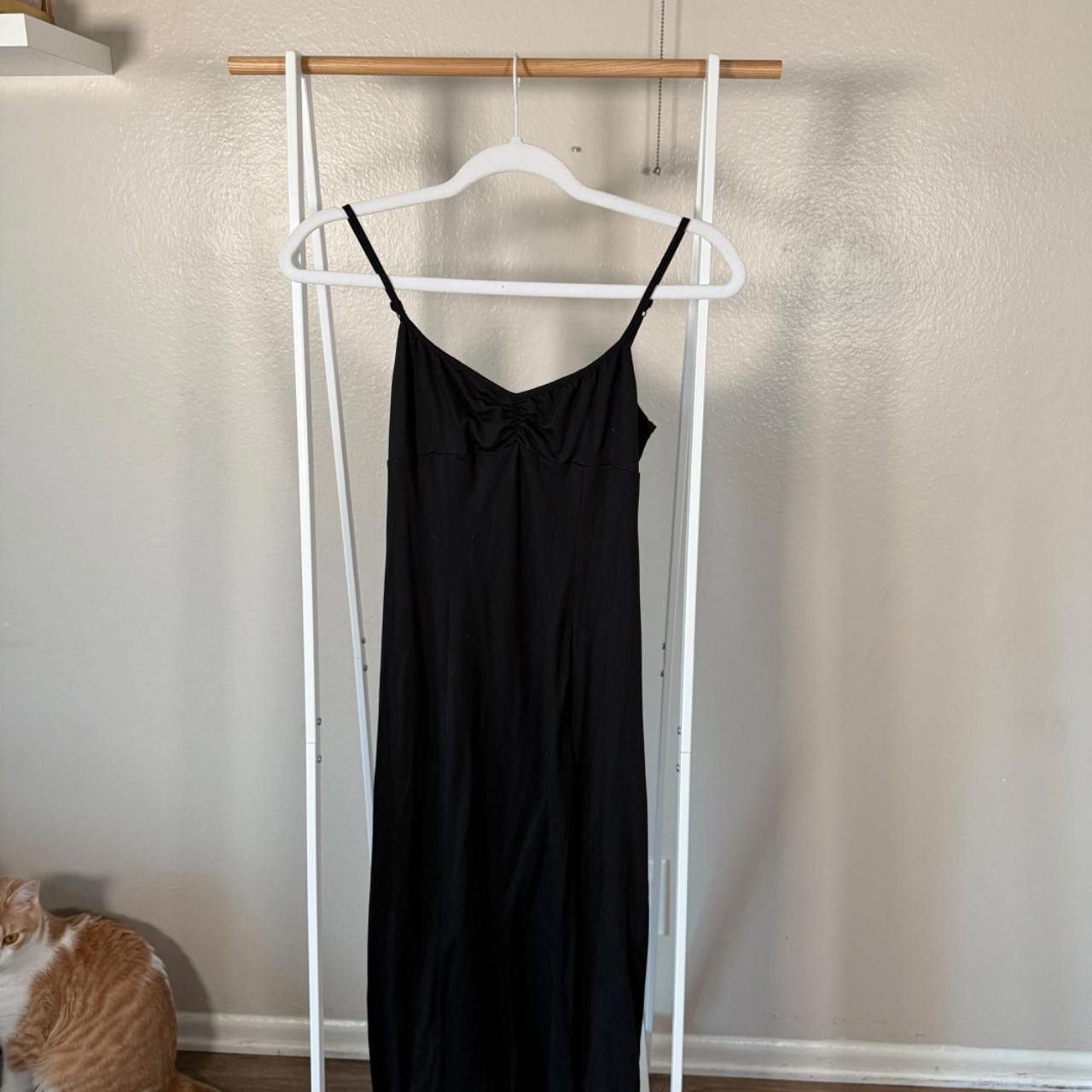 Urban Outfitters black midi slip dress with bow🖤 Size S / US 4 / IT 40 - 2 Thumbnail