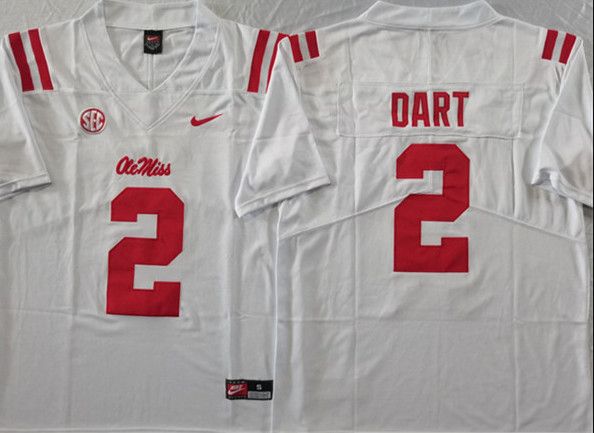 Other Men's Ole Miss Rebels #2 Jaxson Dart White Stitched jersey Size US M / EU 48-50 / 2 - 1 Thumbnail