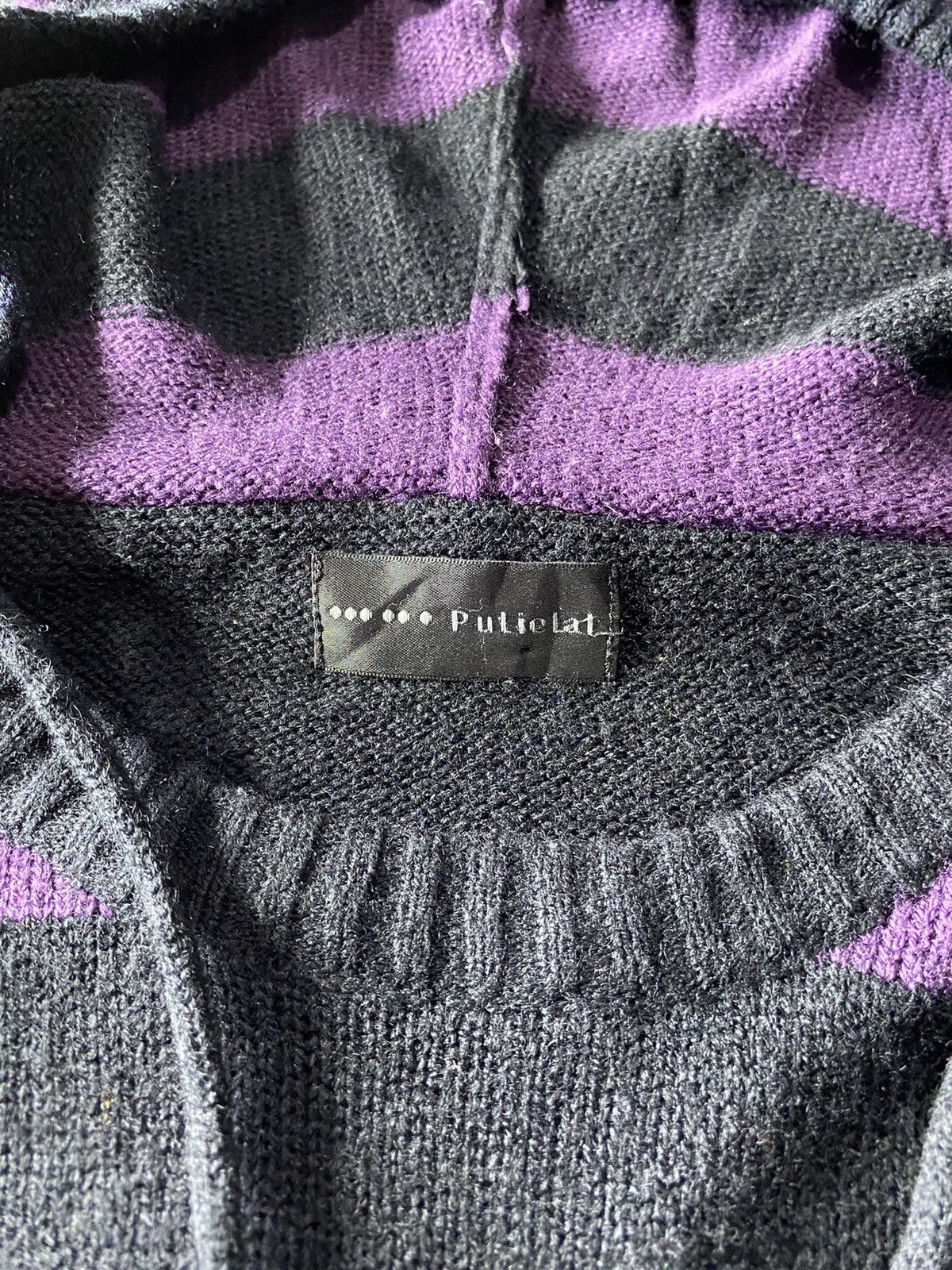 If Six Was Nine × Japanese Brand × Le Grande Bleu (L.G.B.) Japanese putielal striped knit hoodie Size US L / EU 52-54 / 3 - 4 Thumbnail