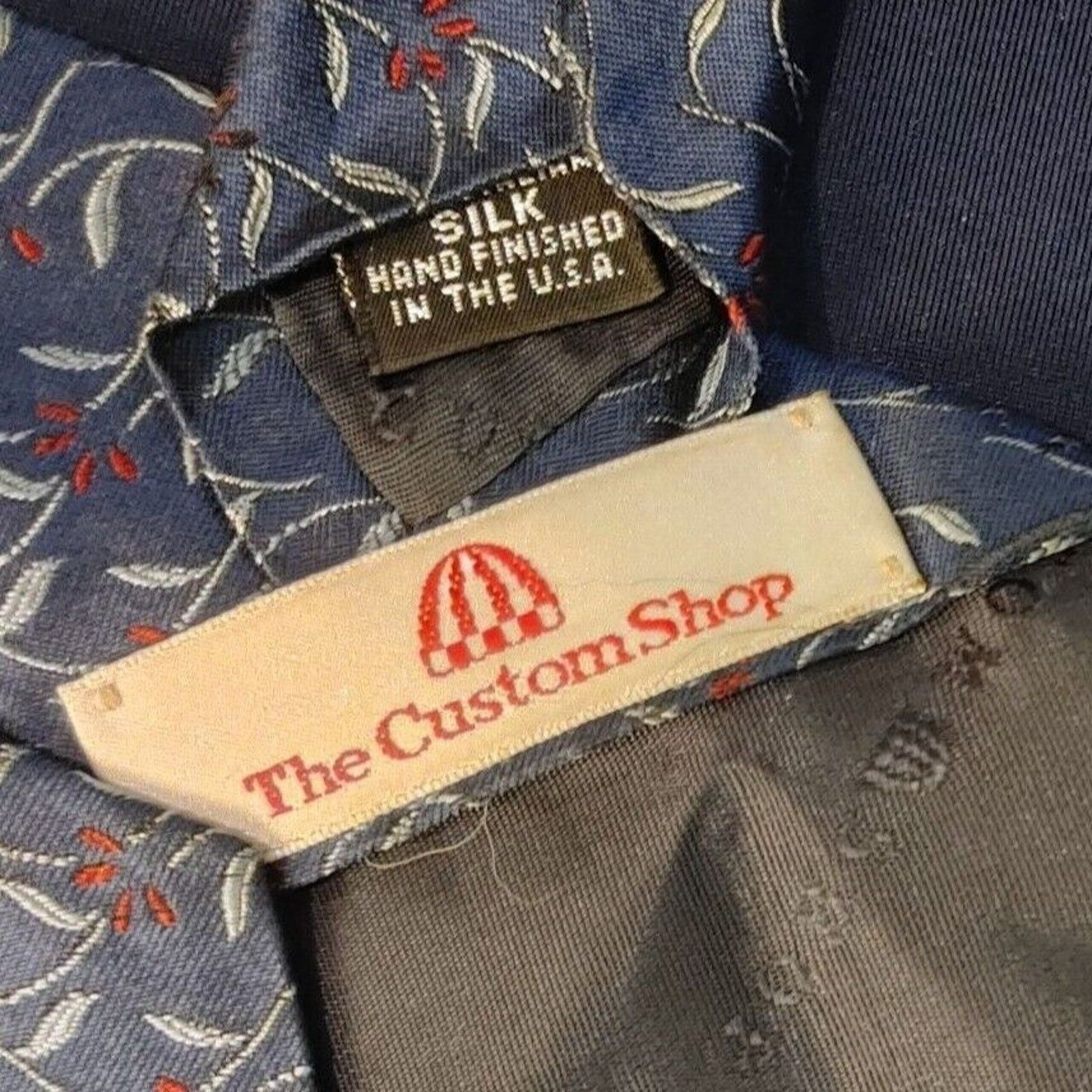 Other The Custom Shop Men's Navy Floral Silk Hand Finished Neck Ti Size ONE SIZE - 2 Thumbnail