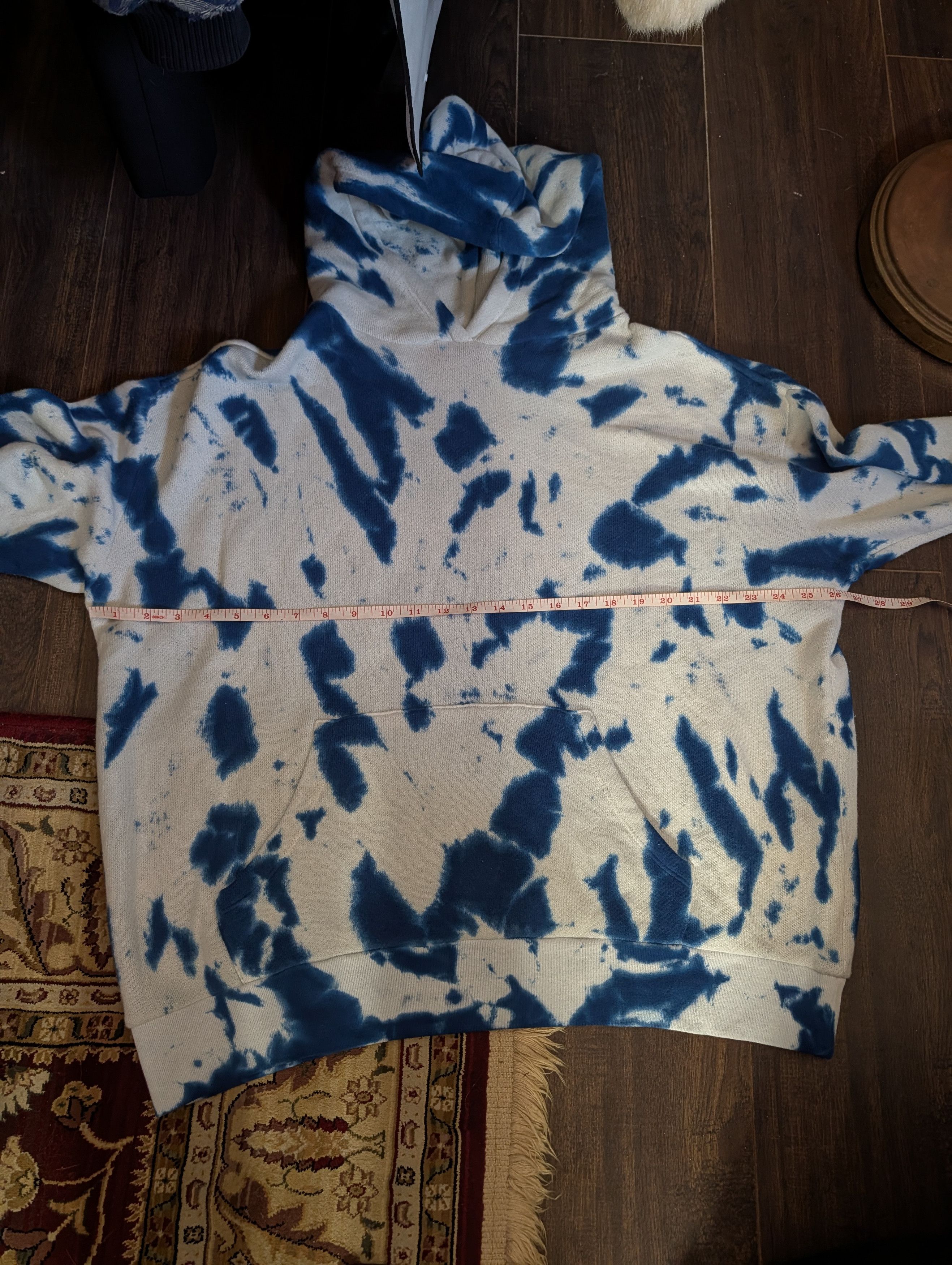 The Elder Statesman Cotton/Cashmere Knit Blue/White Tie Dye Hoodie NWT Size US S / EU 44-46 / 1 - 15 Thumbnail