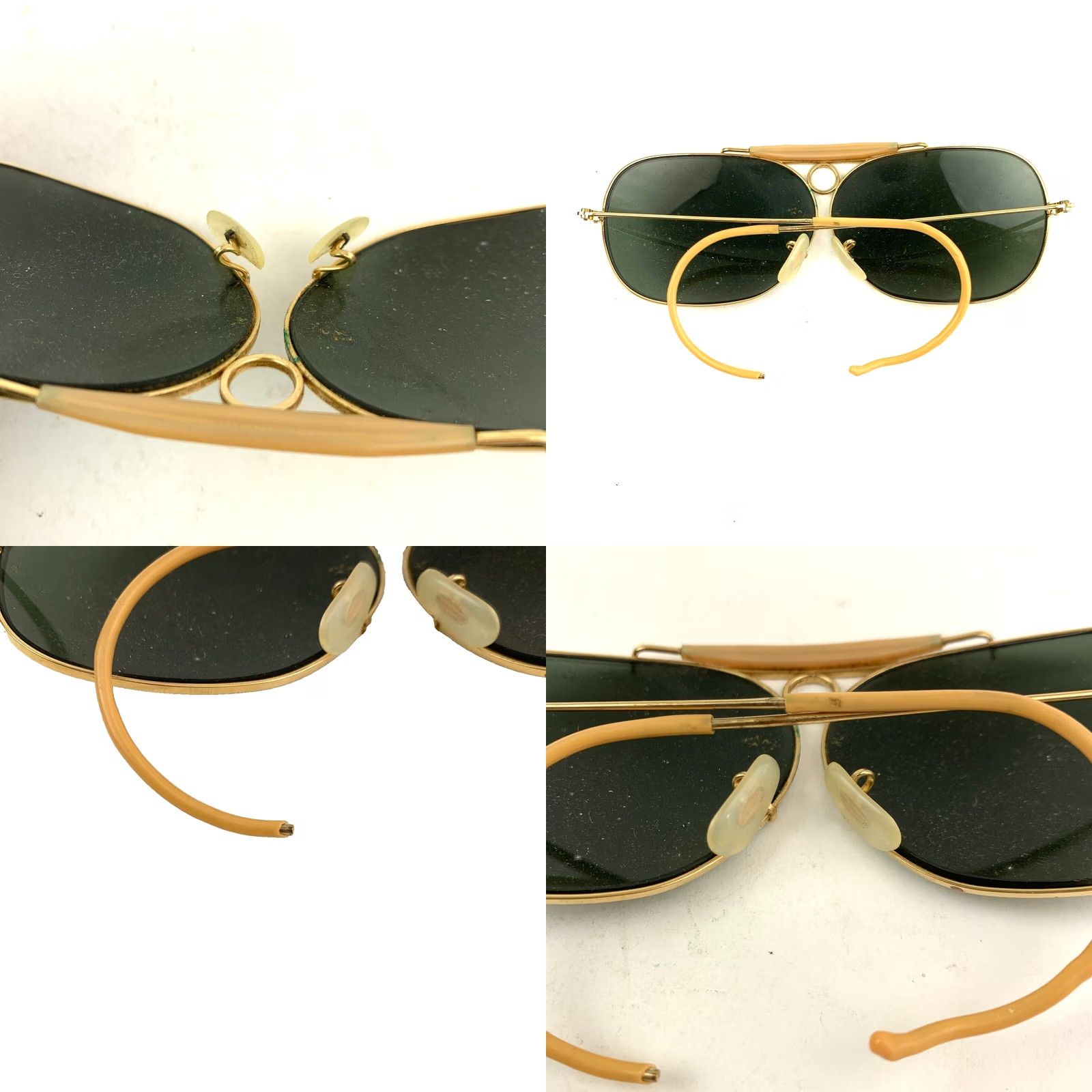 Vintage VINTAGE Ray-Ban Sunglasses Aviator Gold Frames with Cable Arms Unisex Adult Decot Shooter Style Size ONE SIZE - 9 Thumbnail