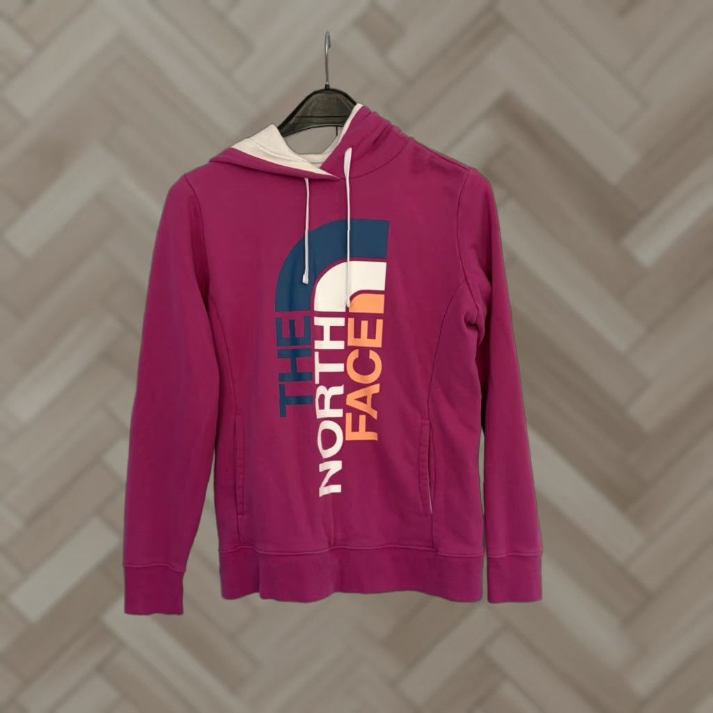 The North Face The North Face Hoodie Women Pink Logo Long Sleeve Large Pullover Fleece Kangaroo Pocket Activewear Winter Fall Spring Regular Fit Size L / US 10 / IT 46 - 1 Thumbnail