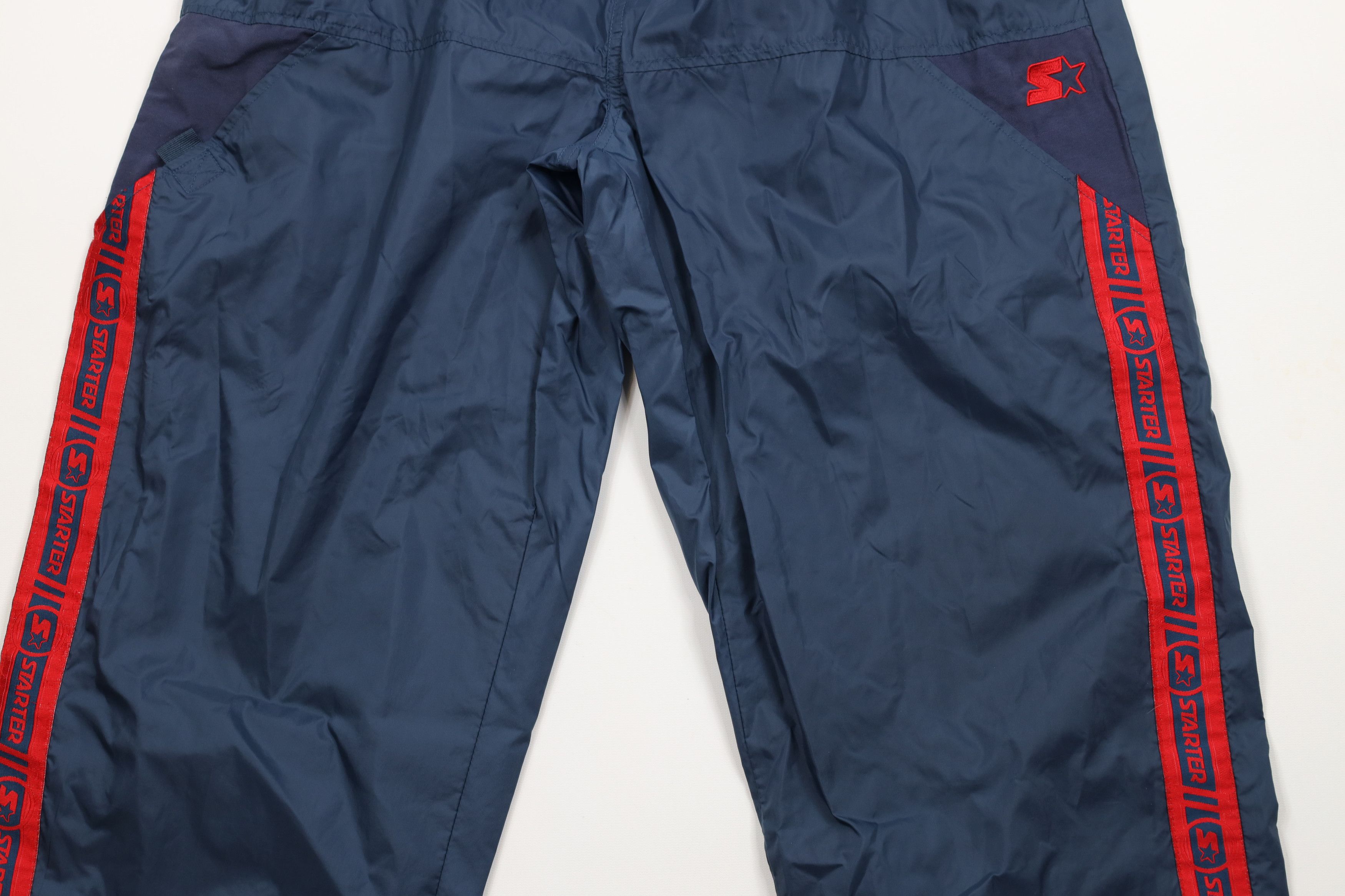 Starter × Vintage Vintage 90s Starter Wide Leg Windbreaker Pants Blue Nylon Size US 36 / EU 52 - 3 Thumbnail