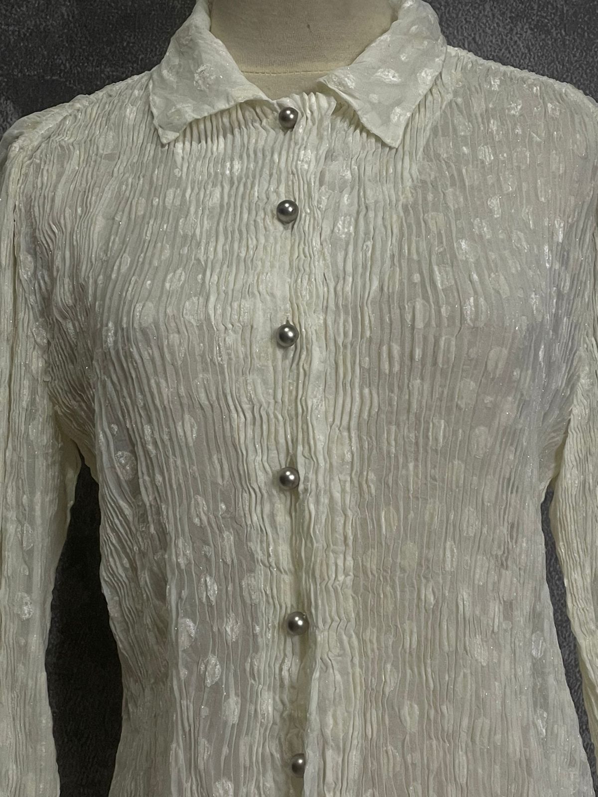 Issey Miyake 💥CRAZY DEADSTOCK💥 Issey Miyake FETE Crinkle Pleated Blouse Size M / US 6-8 / IT 42-44 - 3 Thumbnail