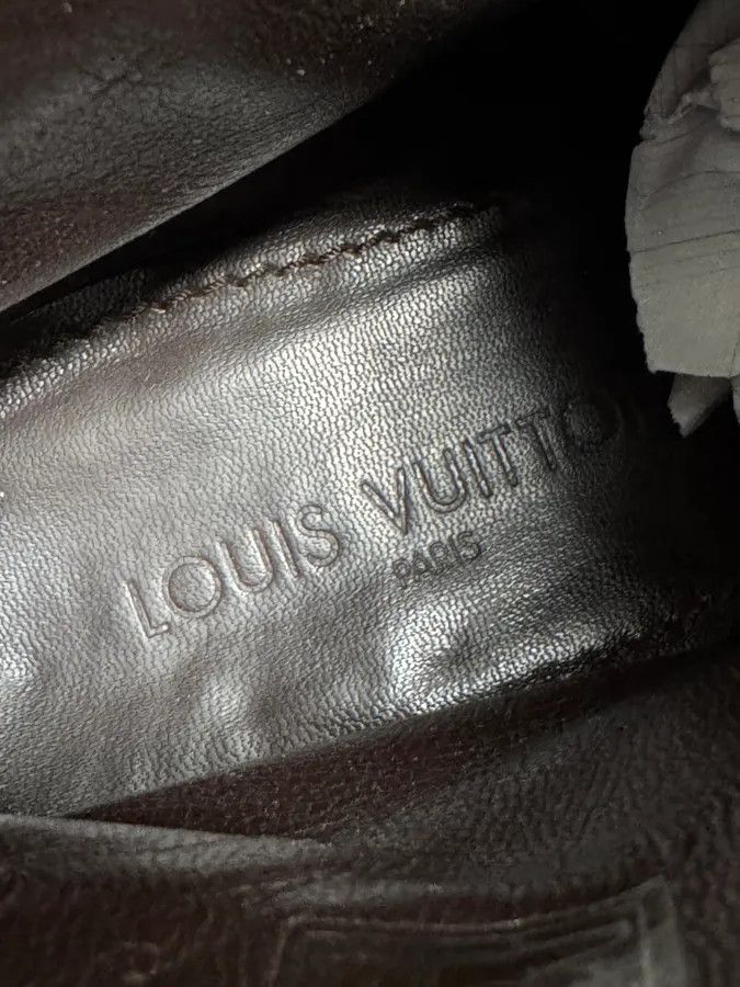 Louis Vuitton Louis Vuitton Taupe Suede Grain Leather Ankle Buckle Strap Boots Size US 10 / EU 43 - 8 Thumbnail