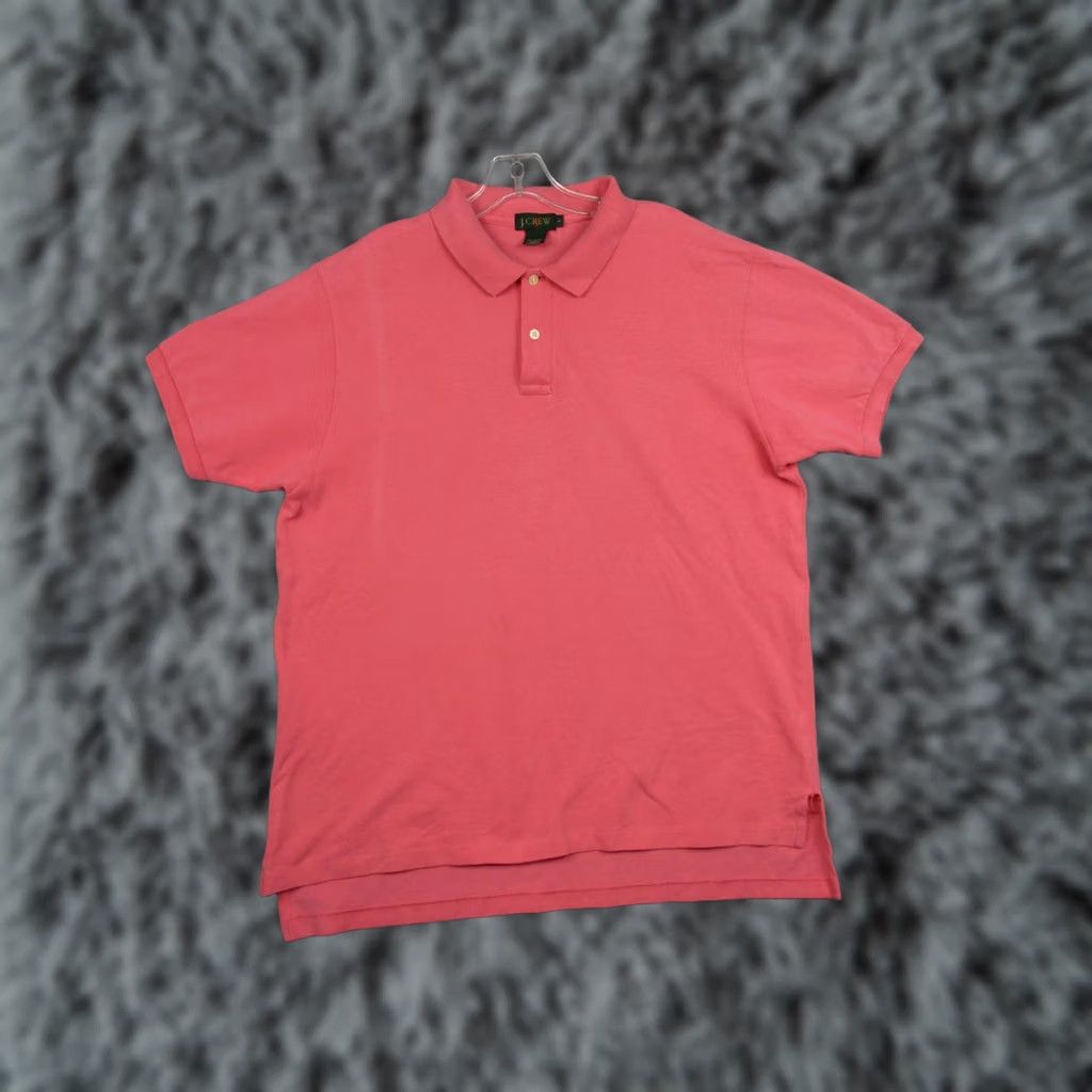 J.Crew J.Crew Polo Shirt Mens Large Pink 100% Cotton Short Sleeve Oarsman Pique Polo Shirt Size US L / EU 52-54 / 3 - 1 Thumbnail