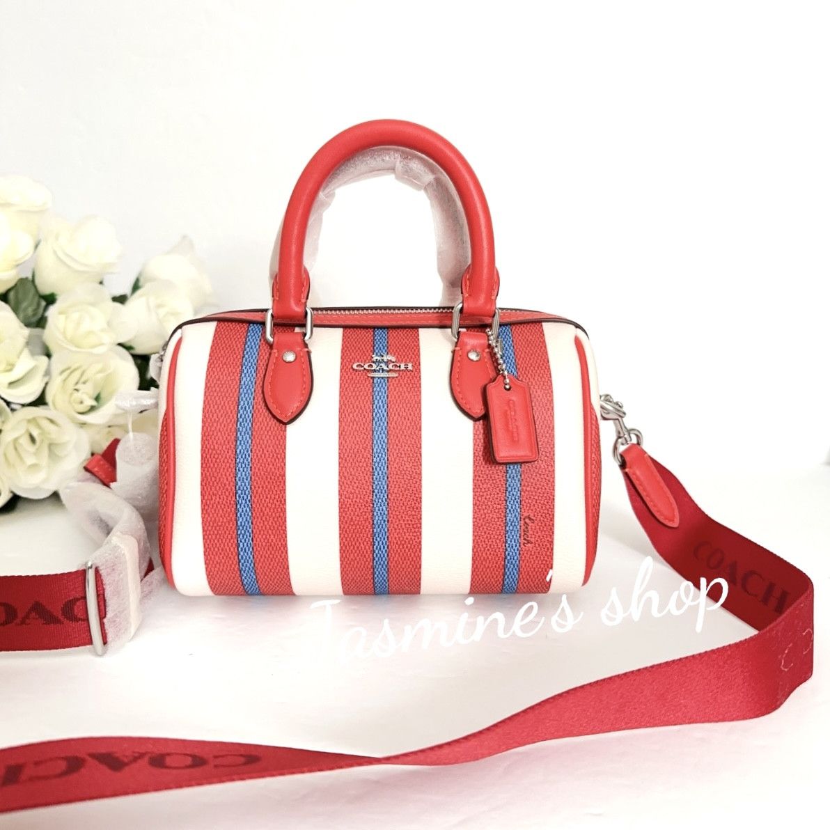Coach NWT Coach Mini Rowan Crossbody With Stripe Print CT805 Size ONE SIZE - 1 Thumbnail