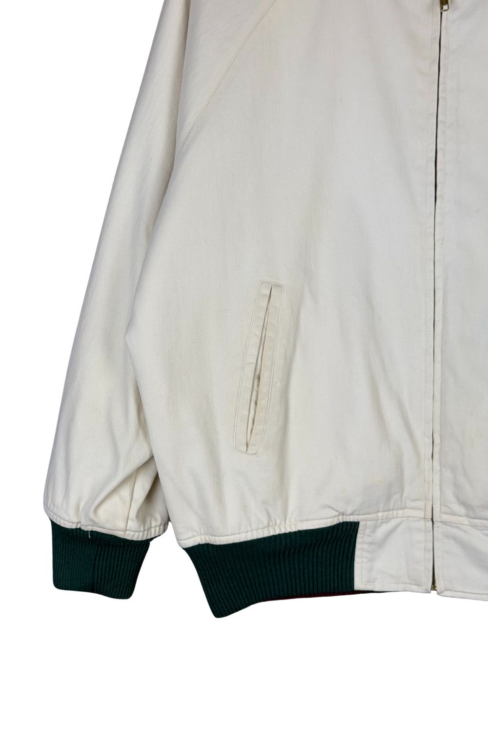 Polo Ralph Lauren 90s Polo Ralph Lauren HK Made Cream Varsity Blouson Jacket Size US M / EU 48-50 / 2 - 6 Thumbnail