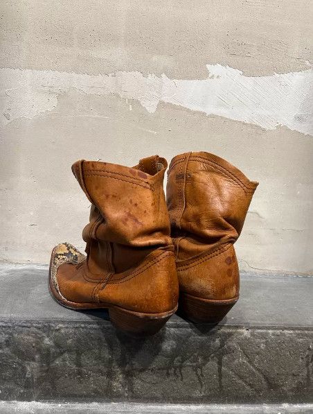 Junya Watanabe JUNYA WATANABE MAN 2000s Snakeskin Panel Pointed-Toe Boots Size US 6.5 / EU 39-40 - 4 Thumbnail