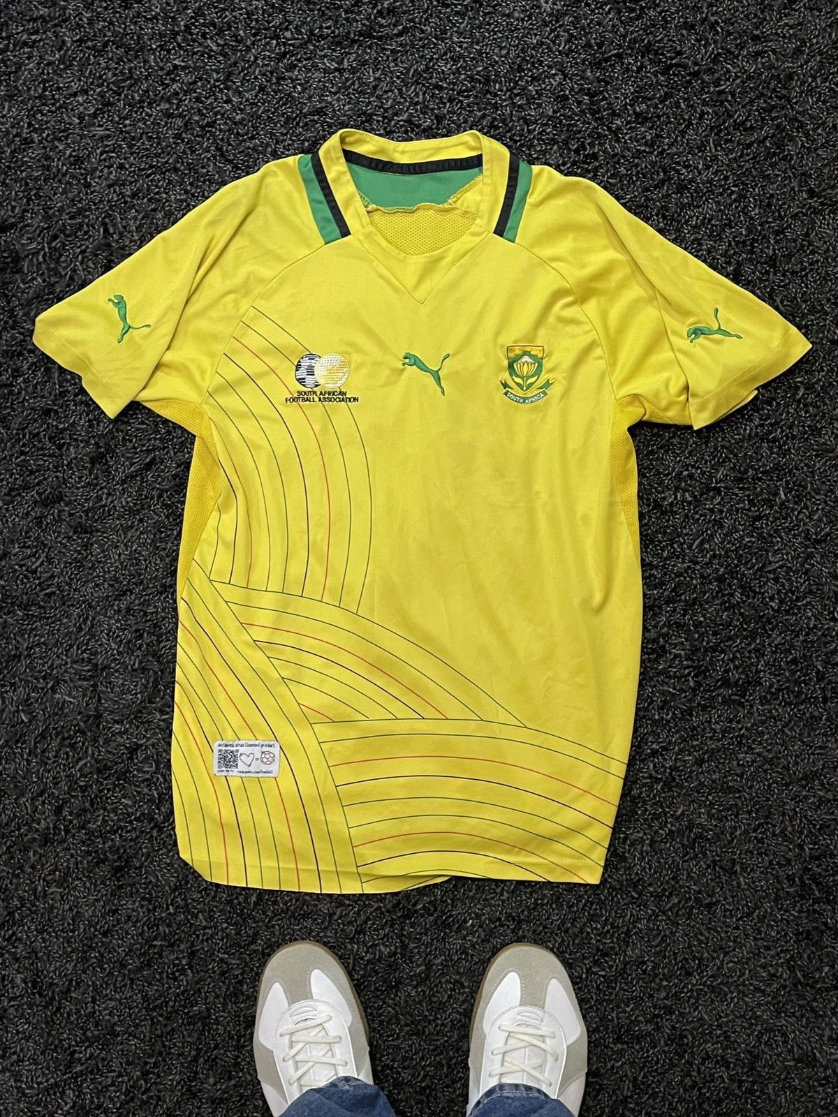 Puma 2013 SOUTH AFRICA PUMA HOME SOCCER JERSEY BLOKECORE Y2K Size US S / EU 44-46 / 1 - 2 Thumbnail