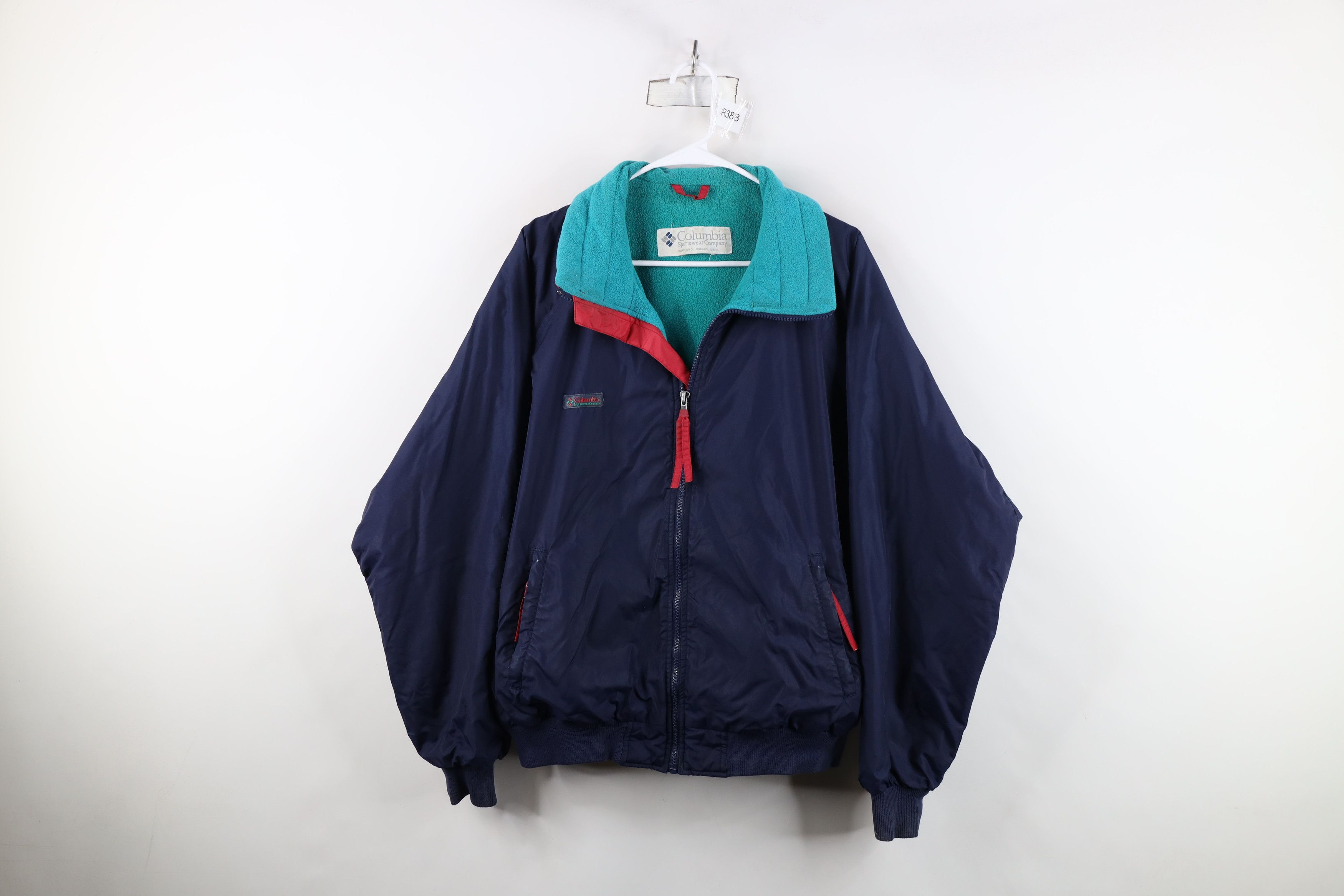 Columbia Vintage 90s Columbia Fleece Lined Full Zip Bomber Jacket Size US XXL / EU 58 / 5 - 1 Thumbnail