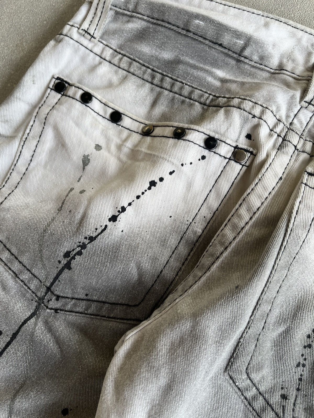 If Six Was Nine 2000’s Xfrm Flare Studded Painted Clawmark Boot Cut Pants Size US 29 - 6 Thumbnail