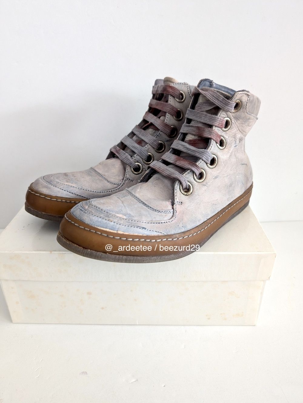 A1923 *NEW* INDIGO OIL CAVALLO HIGH SNEAKERS Size US 7 / IT 37 - 6 Thumbnail