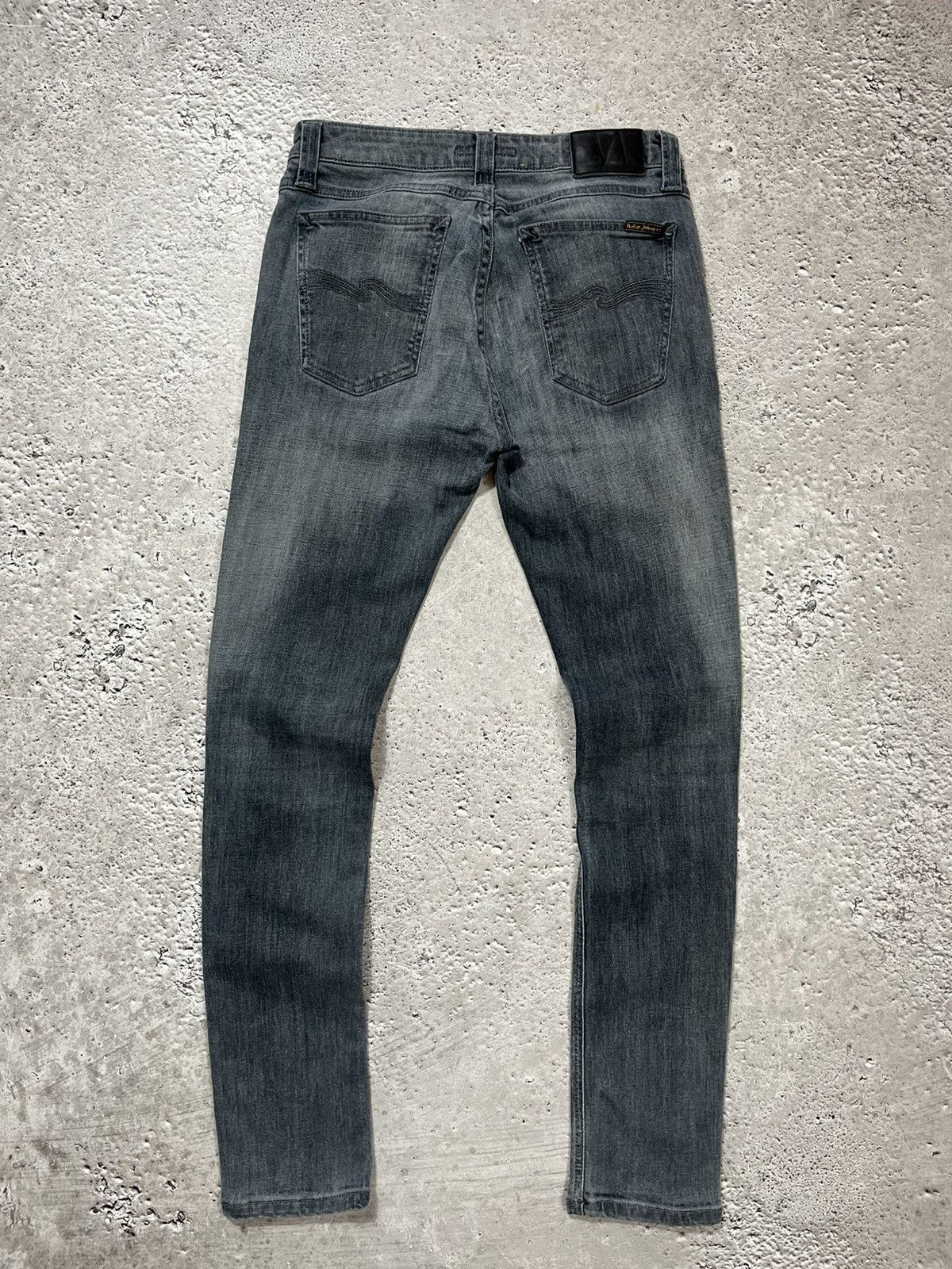 Nudie Jeans Nudie Jeans W29 L30 Grey Washed Skinny Fit Stretch Denim Size US 29 - 1 Thumbnail