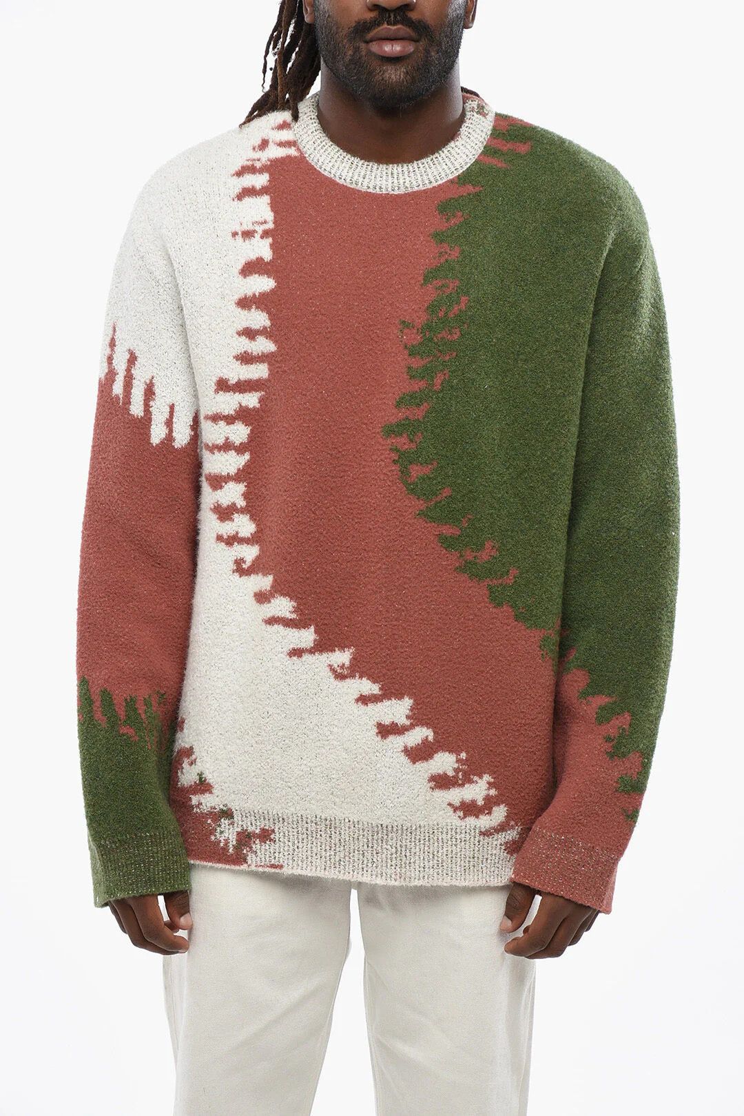Loewe og1mm0426 Wool-Blend Crewneck Sweater in Multicolor Size US L / EU 52-54 / 3 - 1 Thumbnail