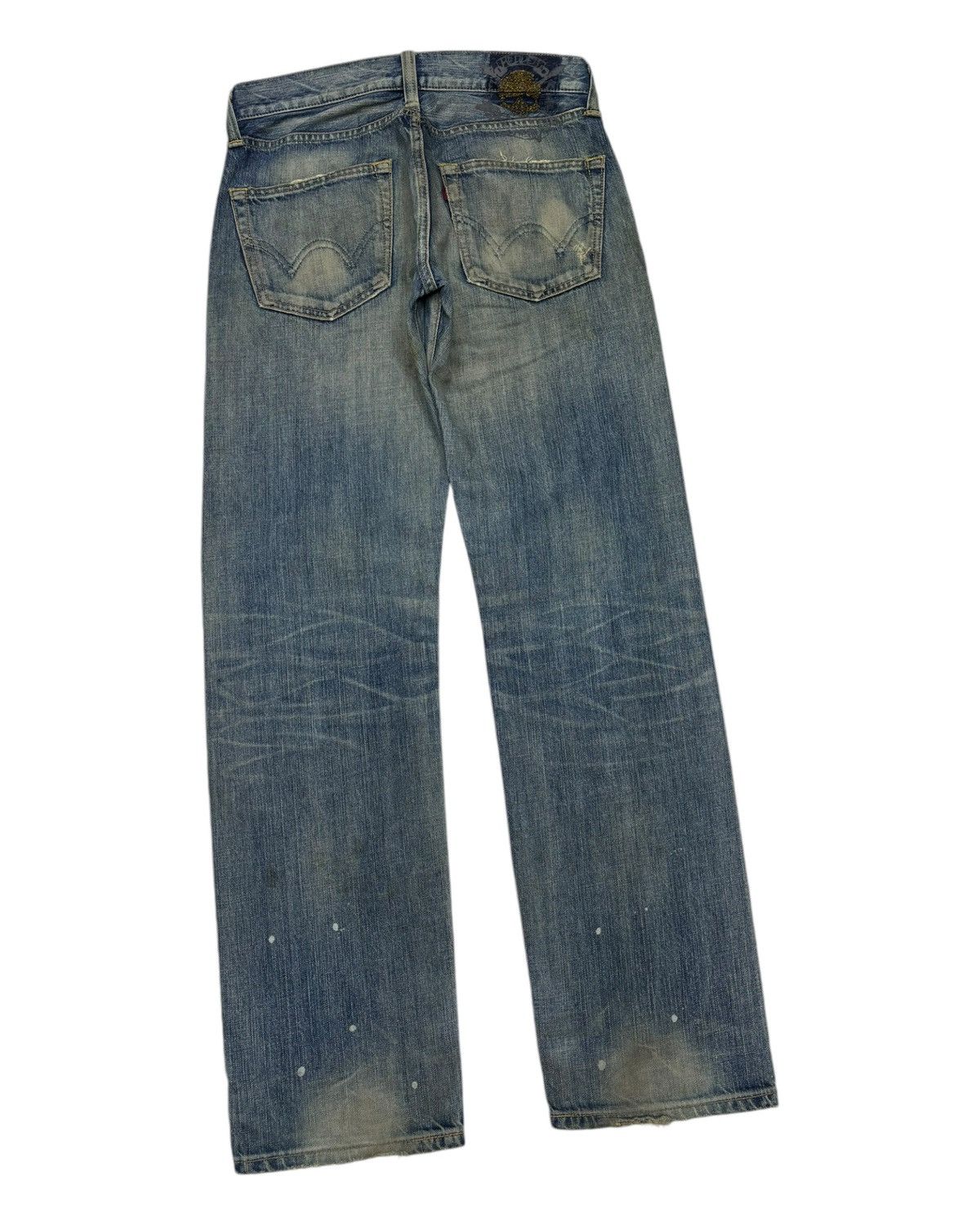 Edwin Rare Edwin Skull Studded Distressed Denim Jeans Size US 30 / EU 46 - 7 Thumbnail
