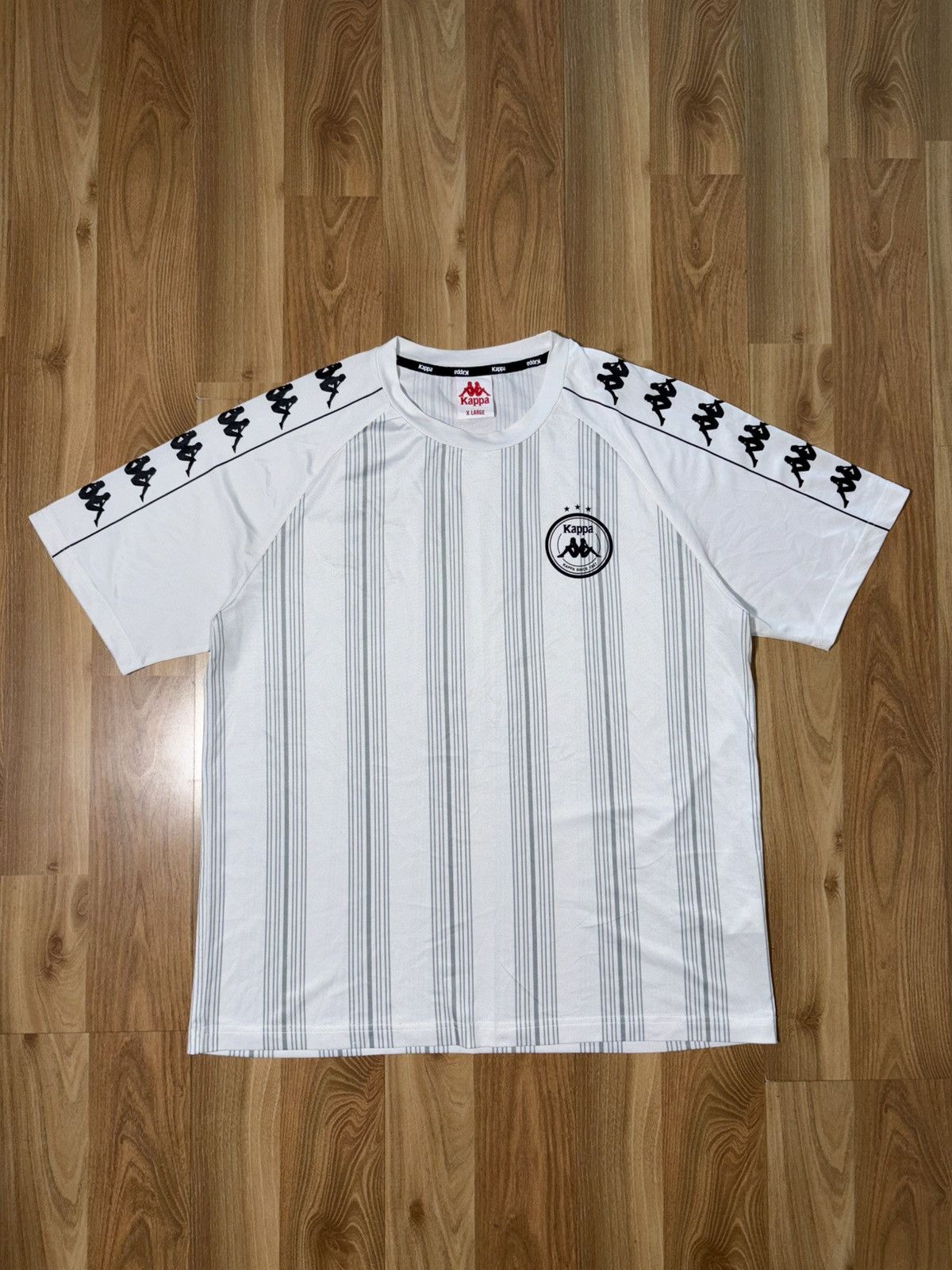 Kappa VTG Style Kappa Banda Pinstripe Jersey XL White/Black/Grey Size US XL / EU 56 / 4 - 1 Thumbnail