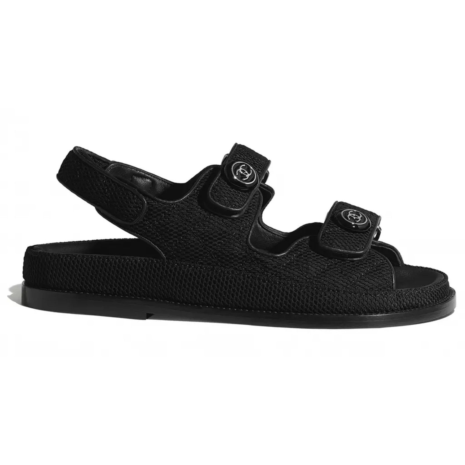 Chanel Chanel 21C Black Fabric Silver Logo Mule Slide Strap Size US 9 / IT 39 - 3 Thumbnail