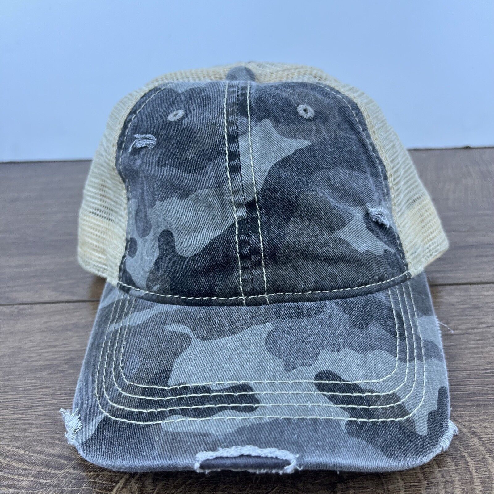 Other CAMO Hunting Hat Gray Green Adjustable Hat Camo Adjustable H Size ONE SIZE - 3 Thumbnail