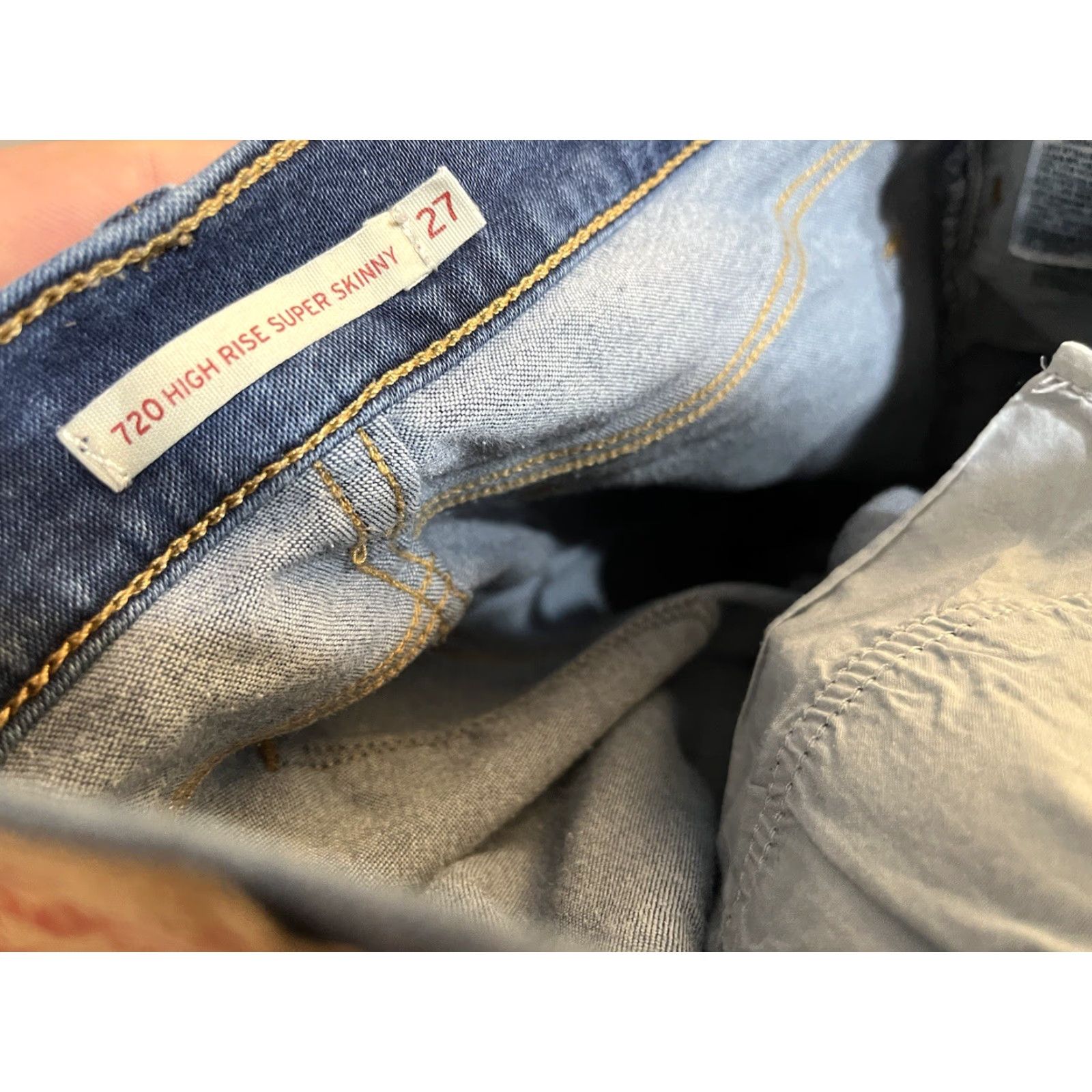 Levi's Levi's Levi's 720 High Rise Super Skinny Jeans Women Size 27 Blue Denim 27x30 Size 27" / US 4 / IT 40 - 5 Thumbnail