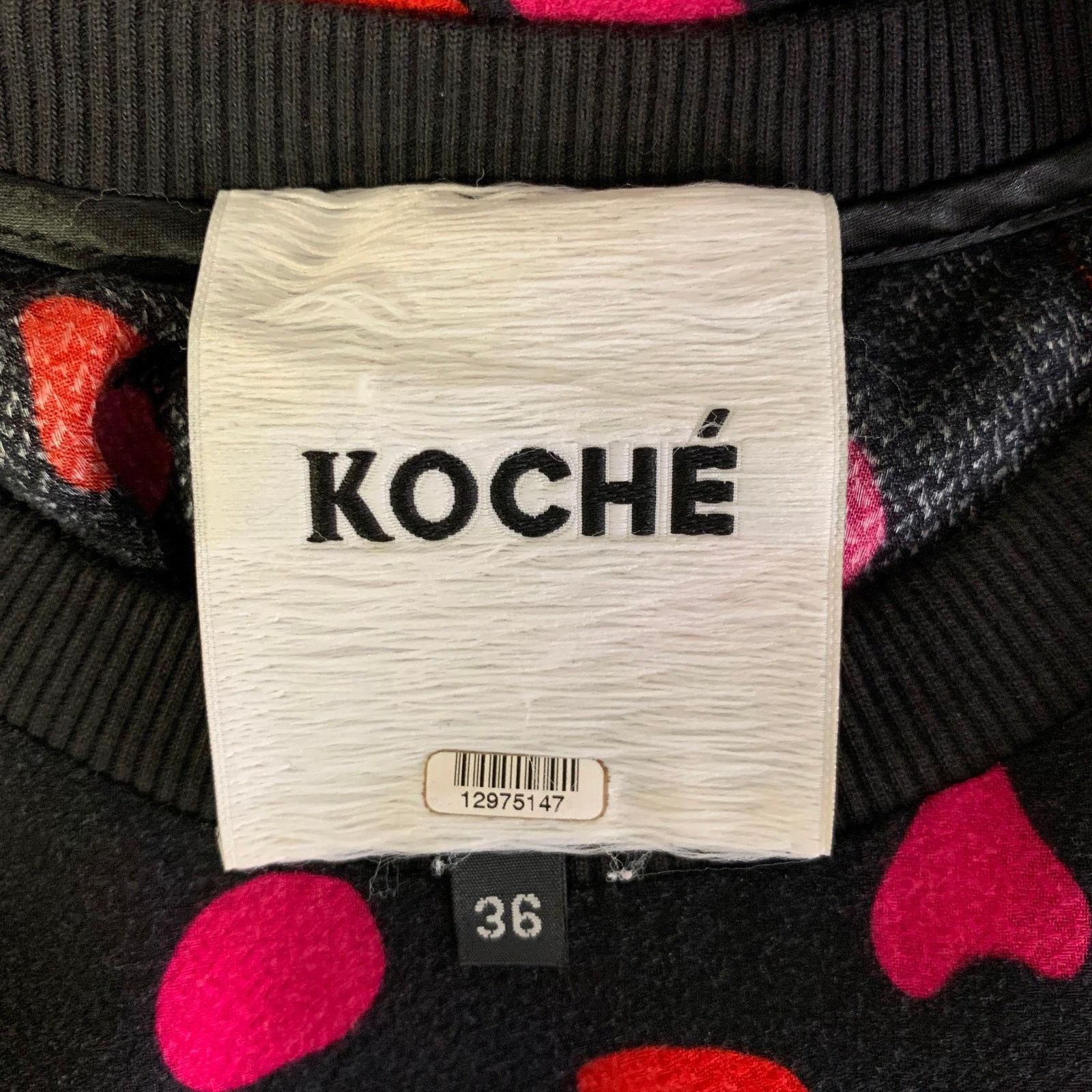 Other KOCHE' XS Black Red Spotted Midi Knee-Length Dress Size XS / US 0-2 / IT 36-38 - 5 Thumbnail