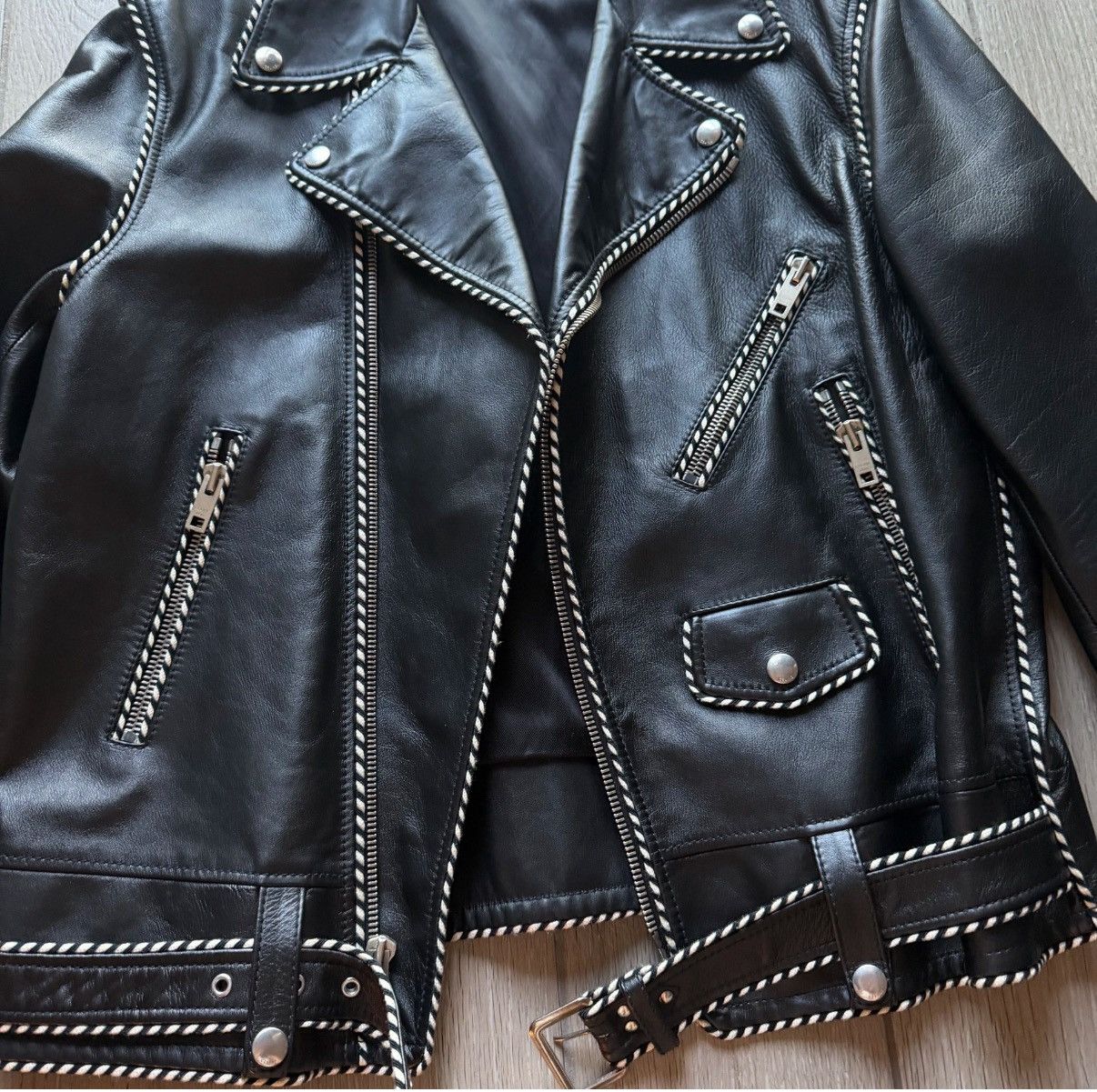 Celine Collectors! Braided Perfecto Leather Jacket 54 Saint Laurent Size US L / EU 52-54 / 3 - 5 Thumbnail