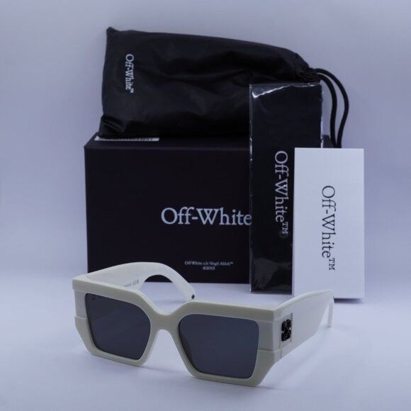 Off-White Off-White OERI148 DOVER 0107 Sunglasses White Square Frame Size ONE SIZE - 9 Thumbnail