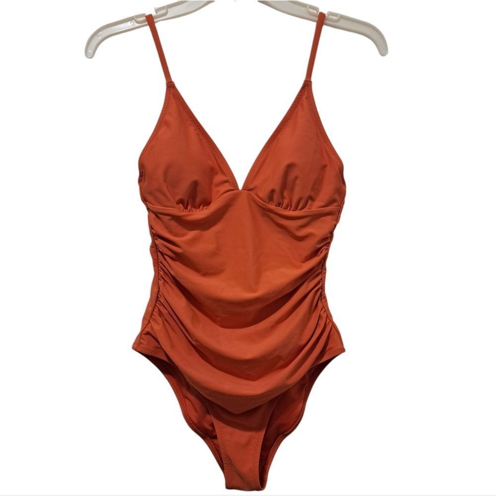 Other CUPSHE Shirring Design V Neck One Piece Swimsuit Low Back Ba Size S / US 4 / IT 40 - 1 Thumbnail