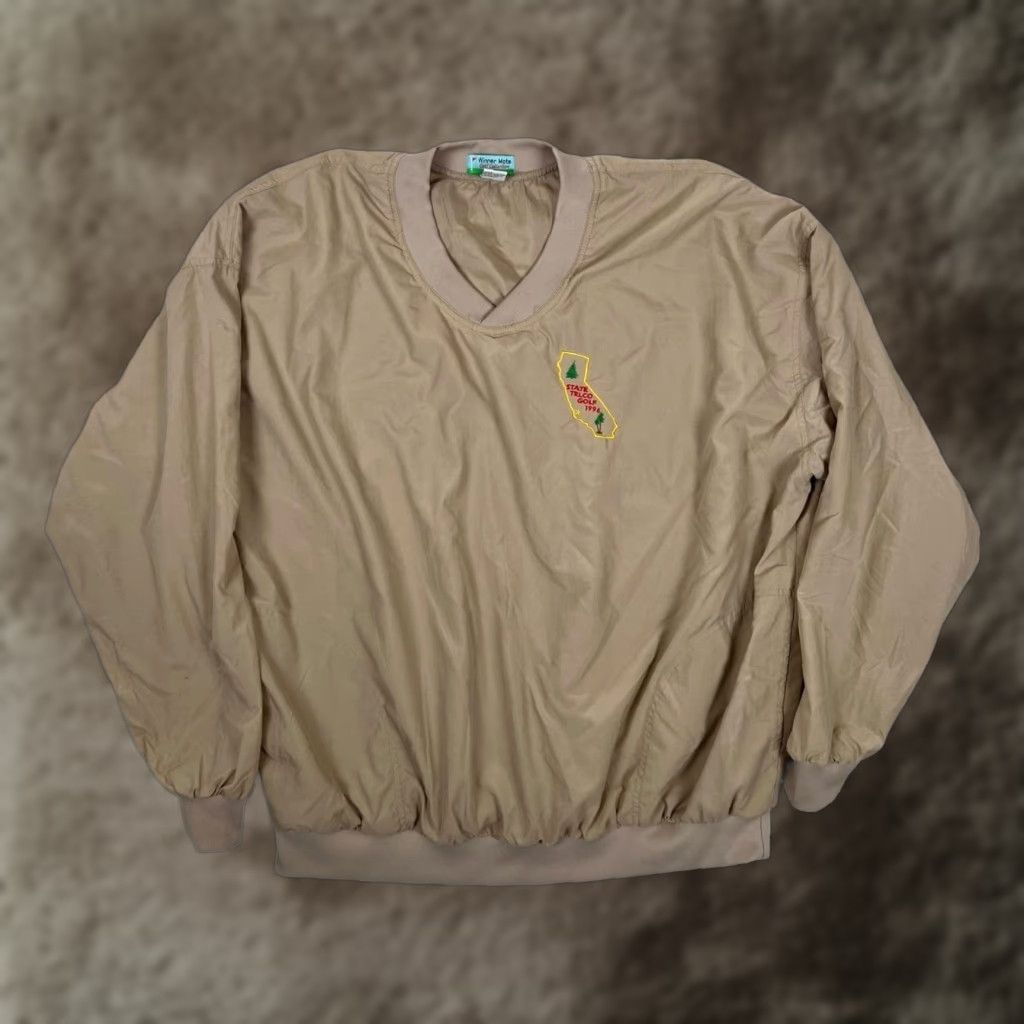 Vintage VINTAGE Winner Mate Golf Beige Pullover Windbreaker Jacket XL Mens California State Telco 1996 Size US XL / EU 56 / 4 - 1 Thumbnail